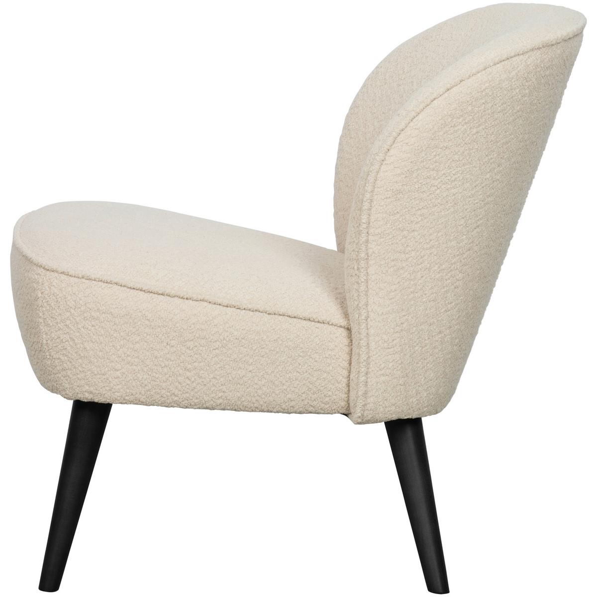 Sessel Sara Creme - Creme/Schwarz, Design, Holz/Textil (59/71/70cm) - Livetastic