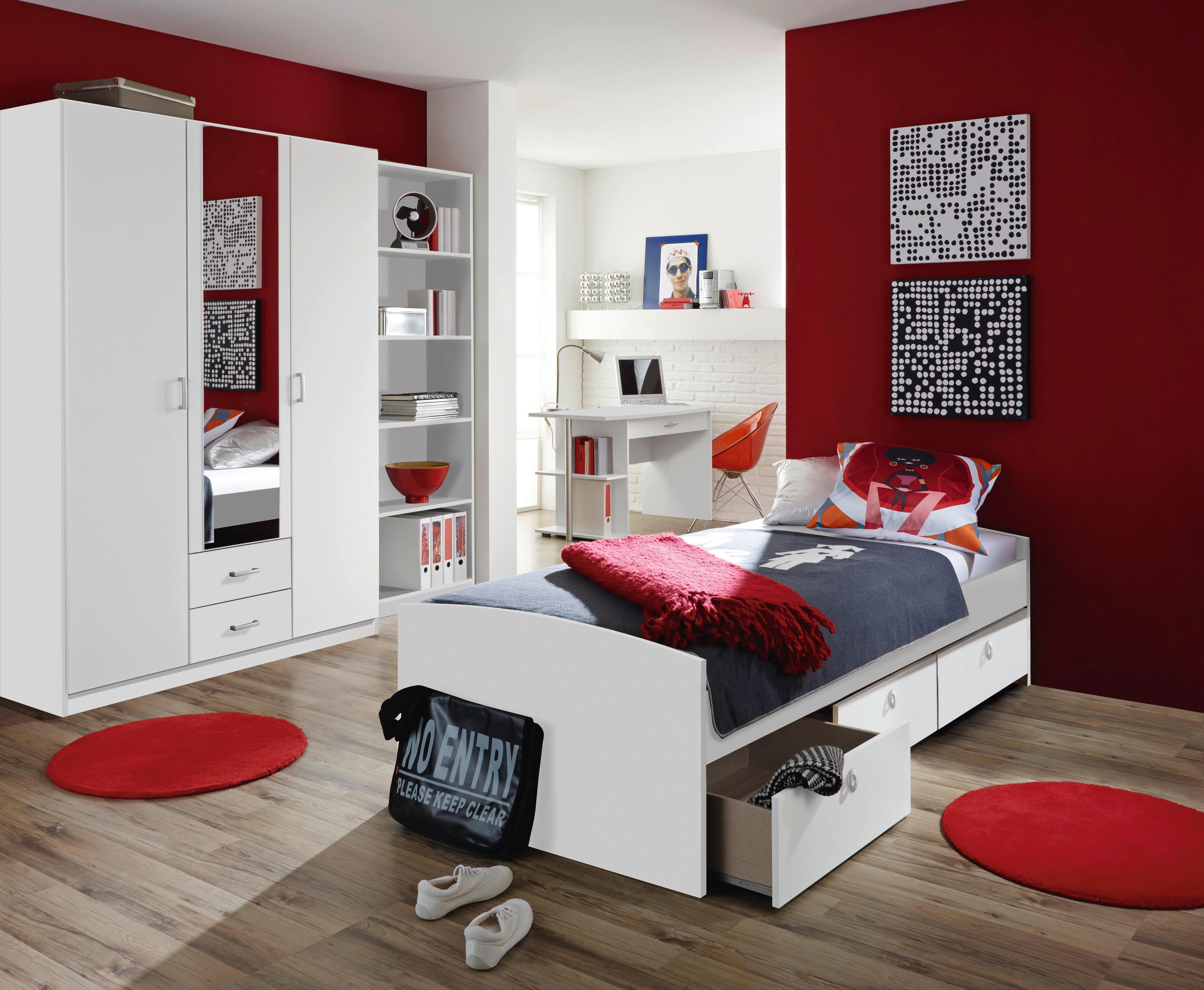 Omara S Klasičnimi Vrati Point - aluminij/bela, Moderno, umetna masa/leseni material (91/197/54cm) - Modern Living