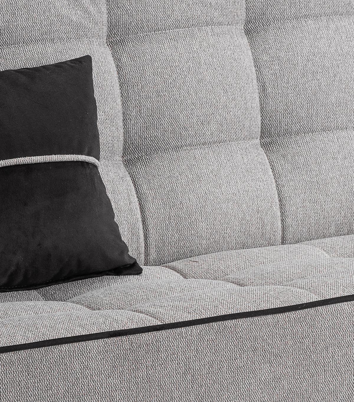 Schlafsofa Bono Hellgrau - Hellbraun/Hellgrau, Basics, Holz/Textil (199/91/91cm) - MID.YOU