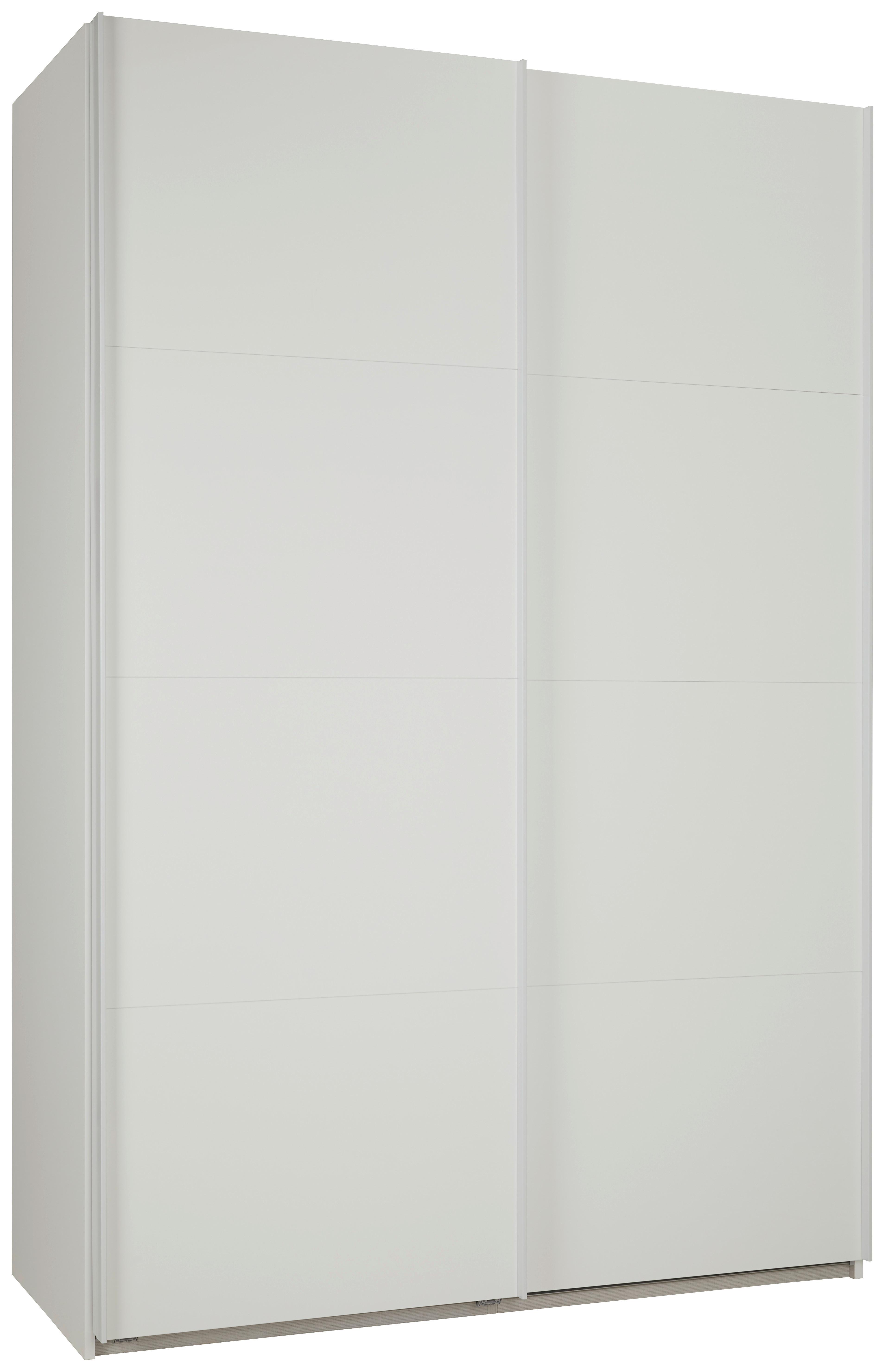Schwebetürenschrank Lago in Weiß ca. 150x222x60cm - Weiß, MODERN, Holzwerkstoff/Metall (150/222/60cm) - Mömax