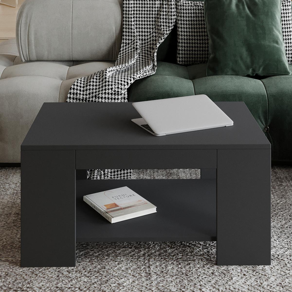 Couchtisch Lina Couchtisch - Anthrazit, Design, Holzwerkstoff (90/60/44cm) - Livetastic