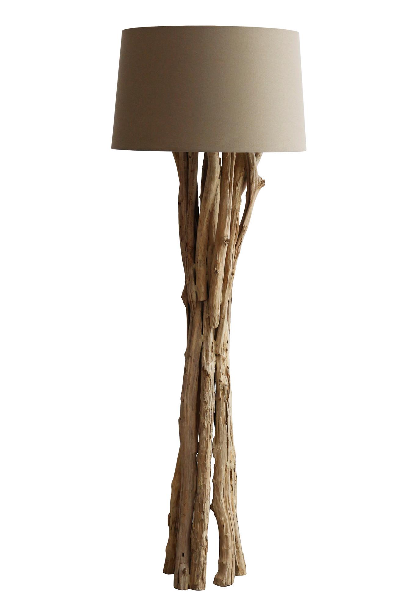 Stoječa Svetilka Driftwood - bela, Design, tekstil/les (30/150/30cm) - P & B