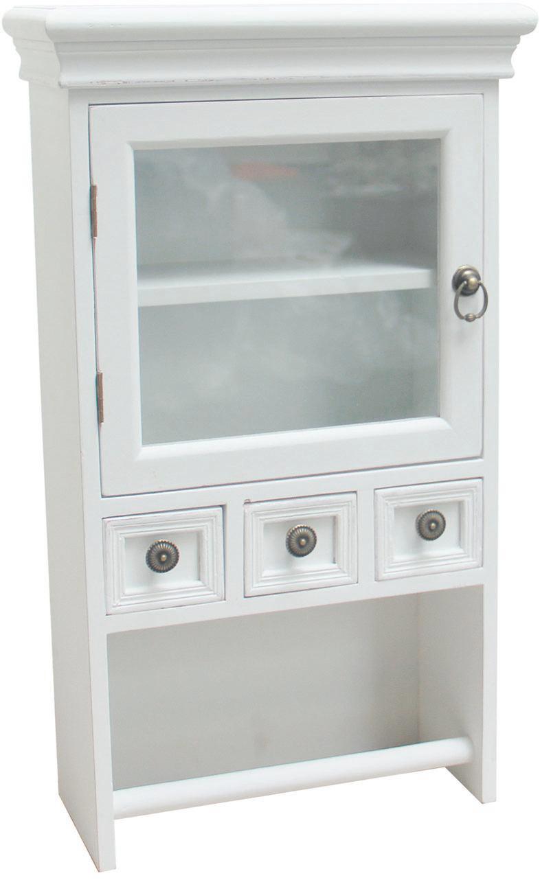 HÄNGEVITRINE 107070 - Weiß, Holzwerkstoff/Metall (34/60/16cm)