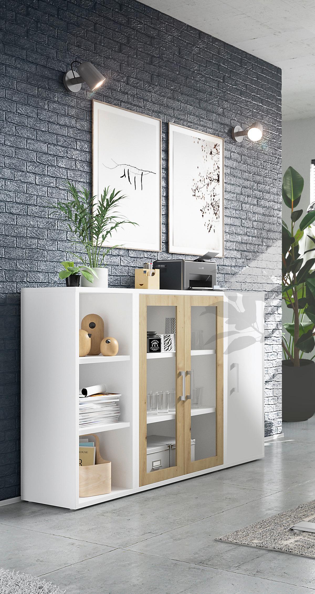 Regal Big Profi Office - Weiss/Schwarz, Modern, Holzwerkstoff/Kunststoff (44/111/40cm) - Mömax