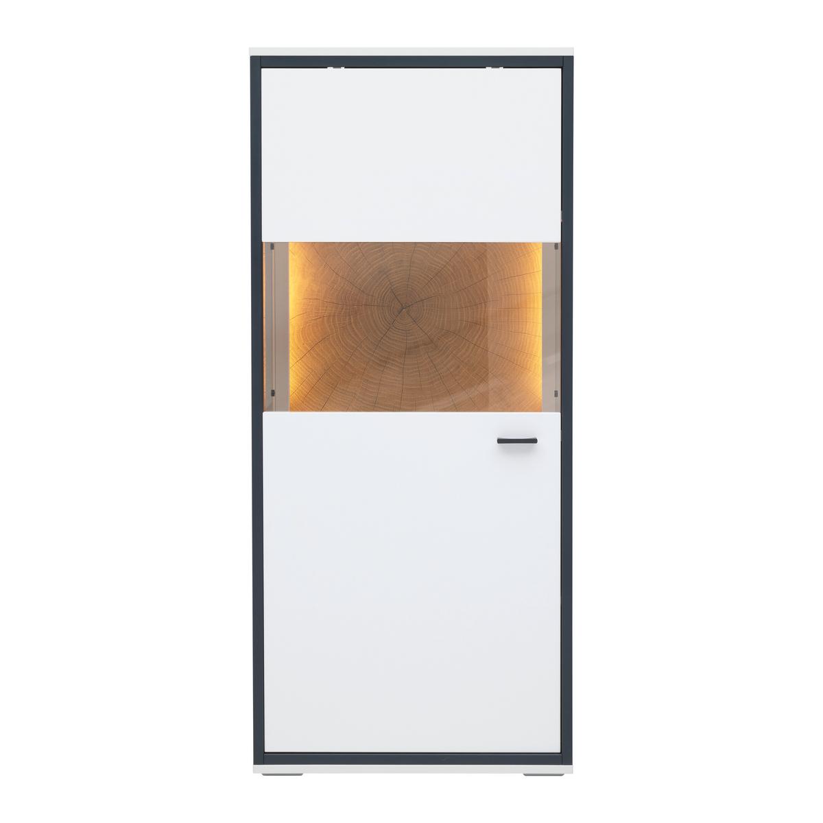 Highboard Florenz Schwarz/Weiß/Eiche Artisan - Schwarz/Weiß, MODERN, Glas/Holzwerkstoff (60,2/137,6/38cm) - Premium Living