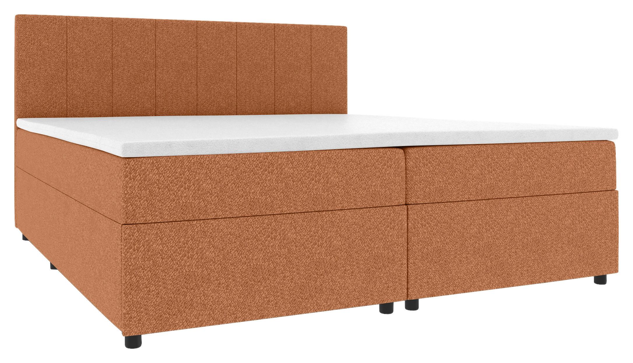 Boxbett Odin Terracotta ca. 140x200cm - Terracotta/Schwarz, KONVENTIONELL, Kunststoff/Textil (140/200cm) - Mömax