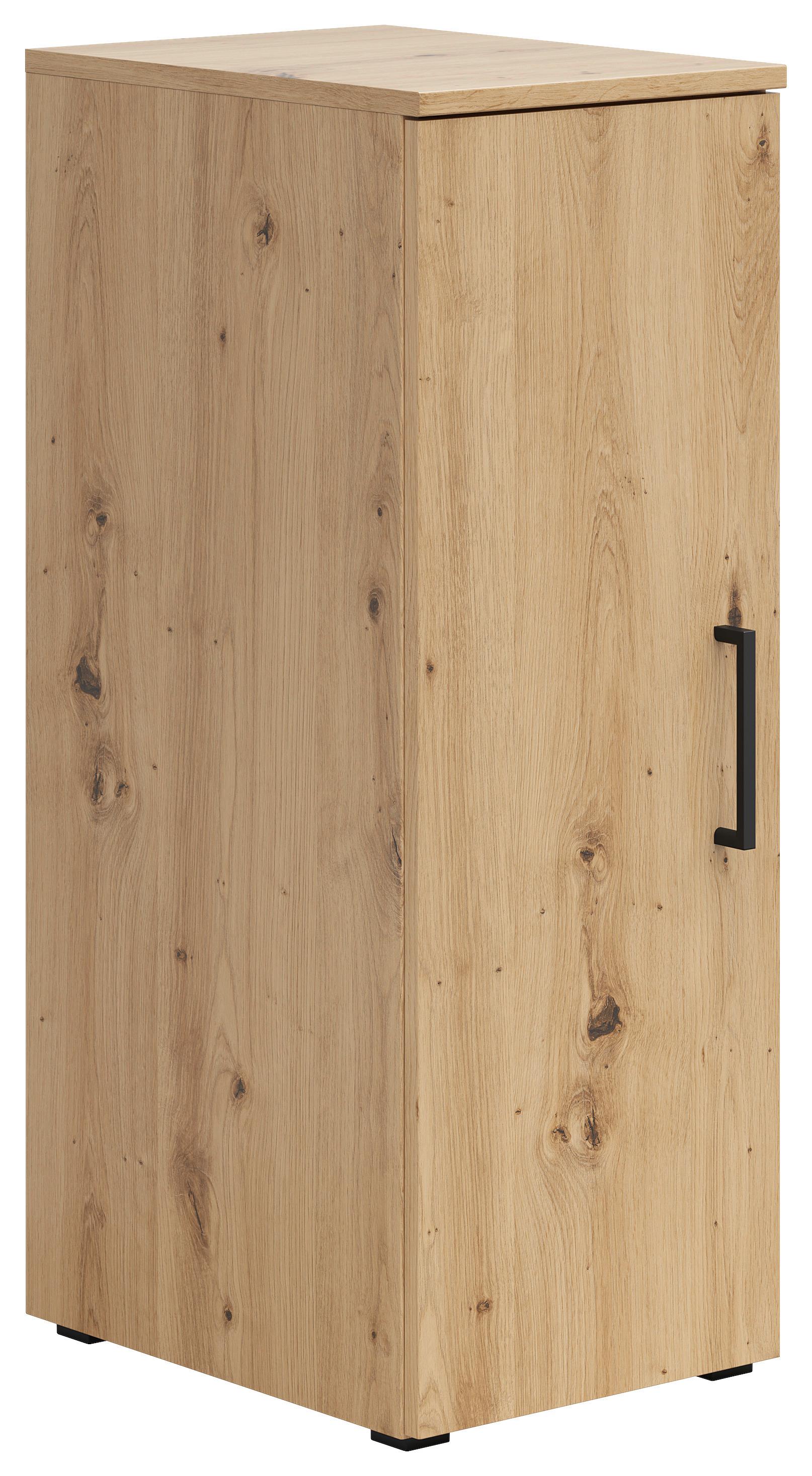 Schrank Multistauraum Eiche Artisan - Schwarz/Eiche Artisan, MODERN, Holzwerkstoff/Kunststoff (30/83/40cm) - Mömax