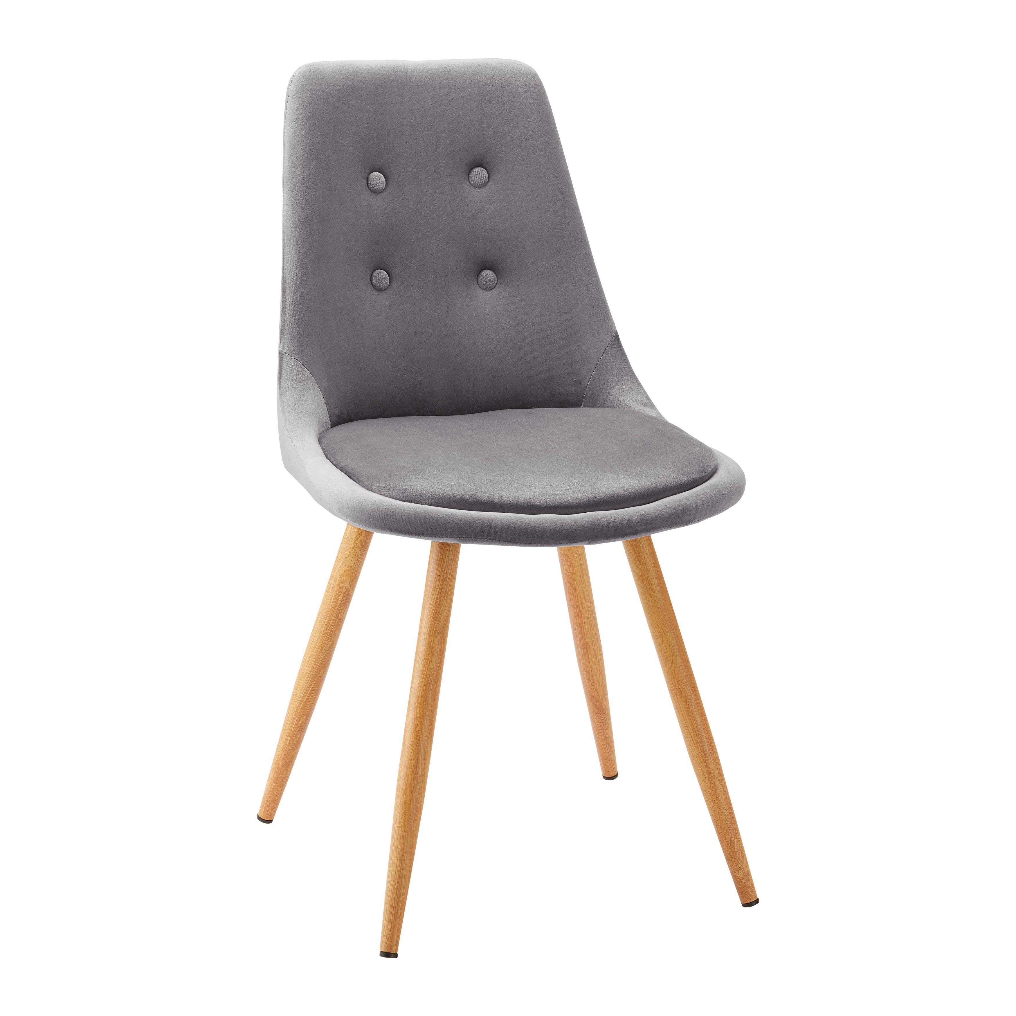 KRZESŁO IRIS - kolor dębowy/ciemnoszary, Modern, metal/tkanina (49/87/55cm) - Bessagi Home