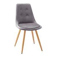 KRZESŁO IRIS - kolor dębowy/ciemnoszary, Modern, metal/tkanina (49/87/55cm) - Bessagi Home