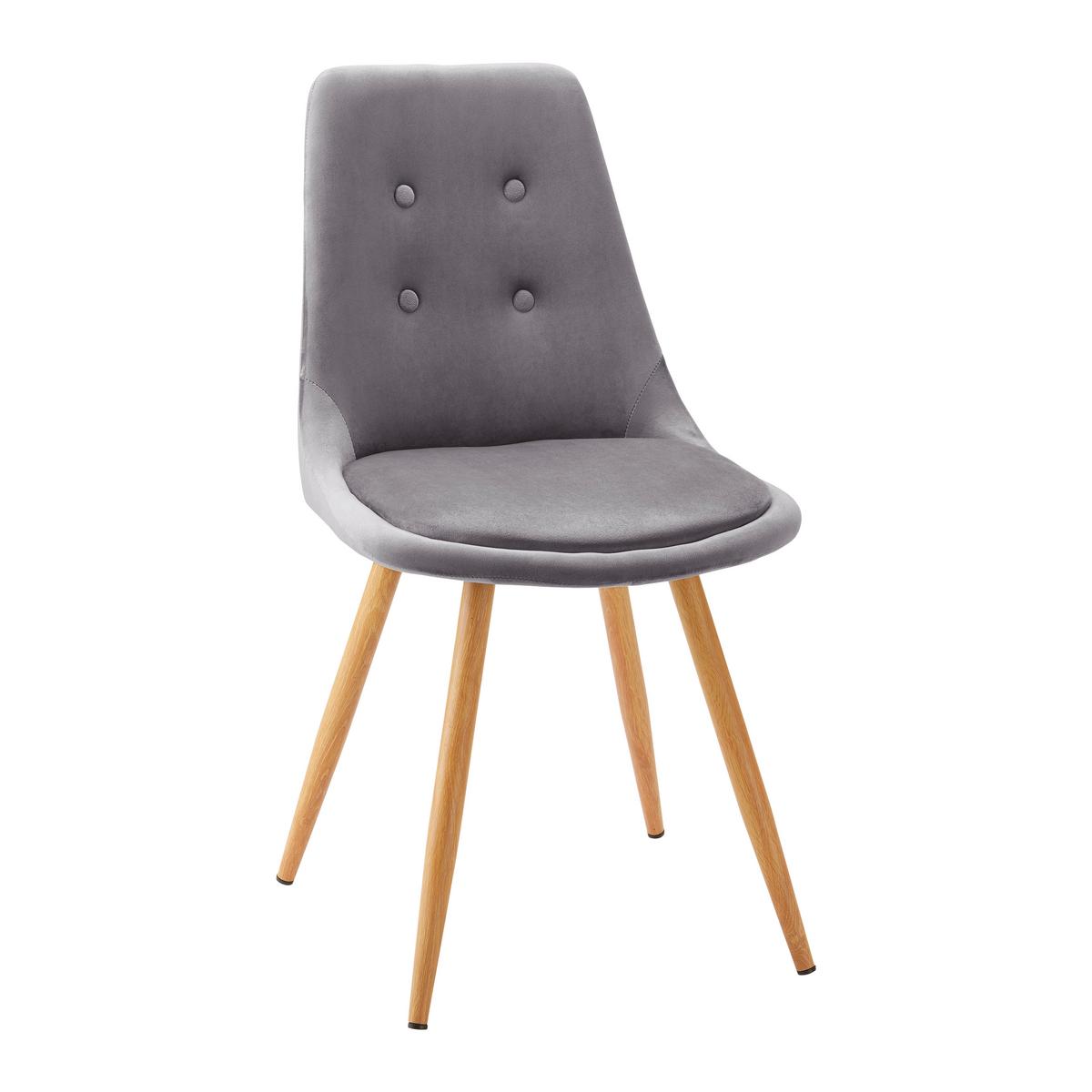 KRZESŁO IRIS - kolor dębowy/ciemnoszary, Modern, metal/tkanina (49/87/55cm) - Bessagi Home