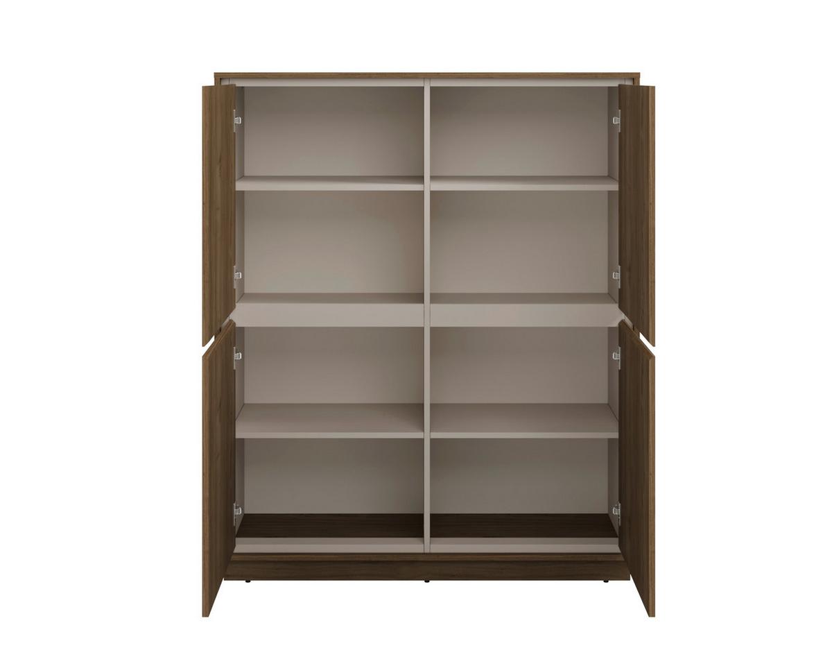 Komód Cosme - kasmírszínű/diószínű, Modern, faalapú anyag (113/136/40cm)
