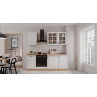 Bucatarie standard STILO - alb/stejar Artisan, Modern, sticlă/metal (220/219/60cm)