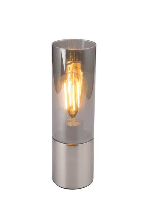 Tischleuchte Annika 21000N in Grau max. 25 Watt - Grau/Nickelfarben, Basics, Glas/Metall (9/30cm) - Globo