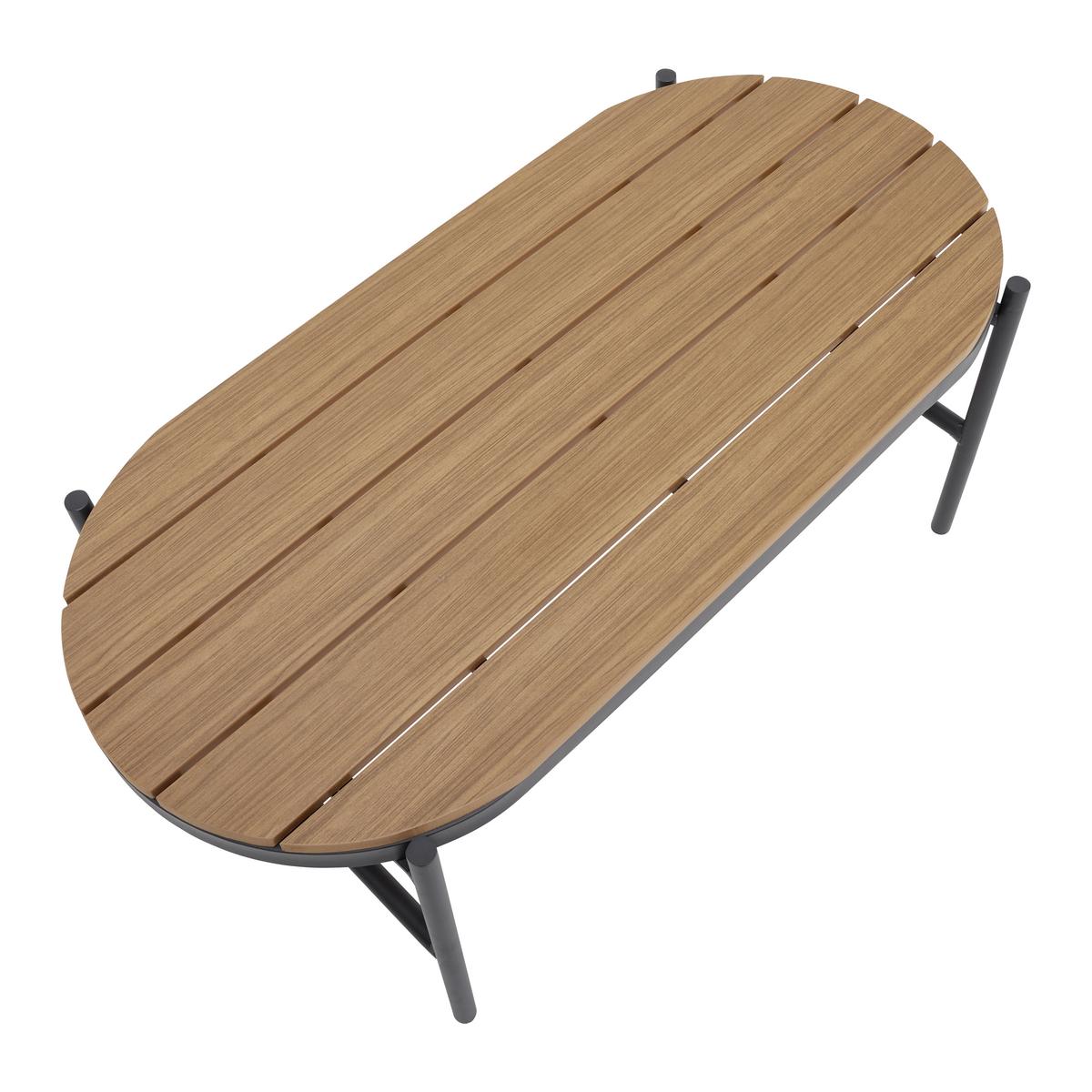 Garnitură grădină Zophia - gri închis/culoare natur, Modern, plastic/sticlă (294/68/77cm) - Bessagi Garden