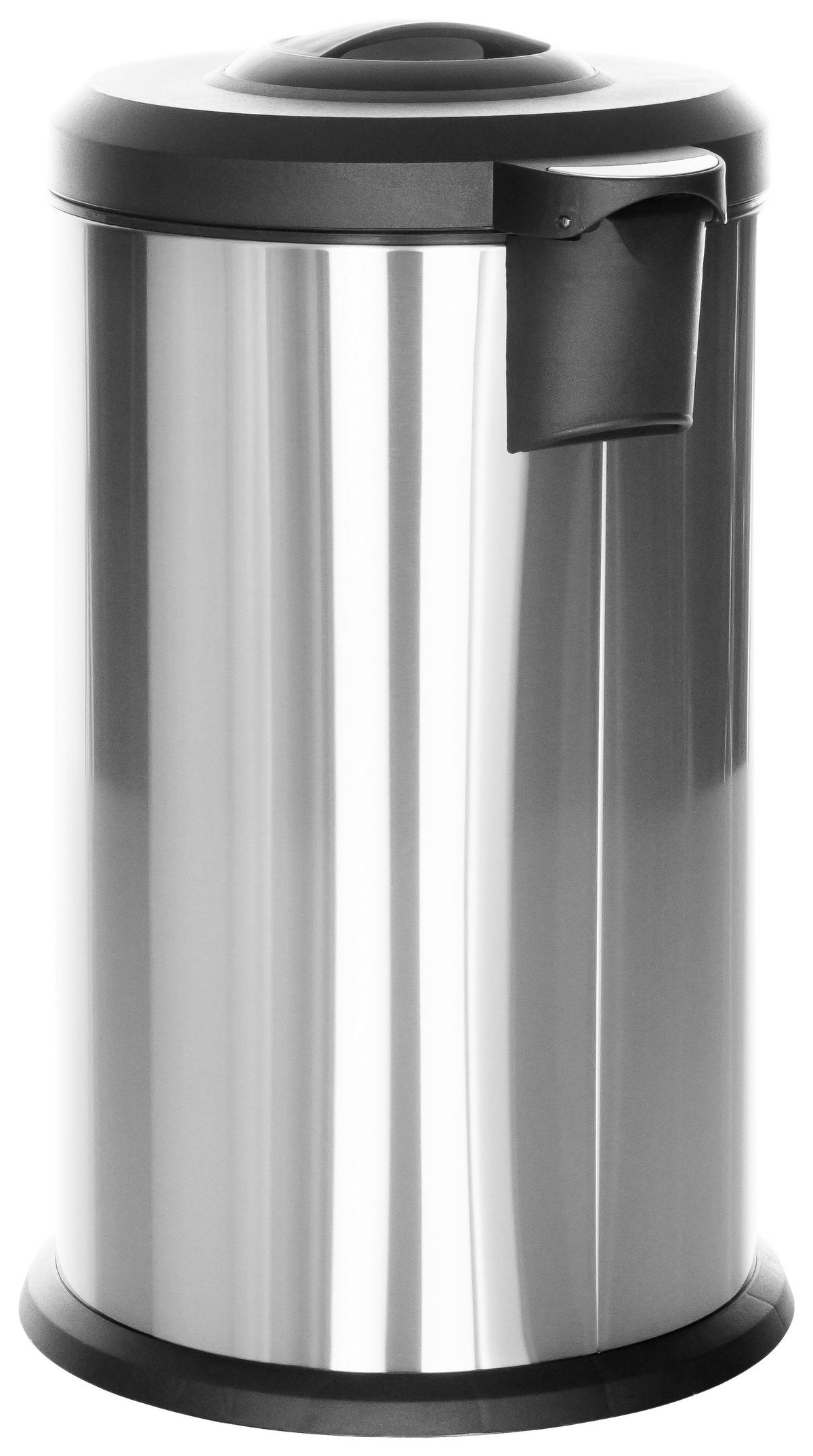 Koš Za Smeti Clean X, 40 L, Srebrna - srebrne barve/črna, Basics, kovina/umetna masa (38/62-96/38cm) - MID.YOU
