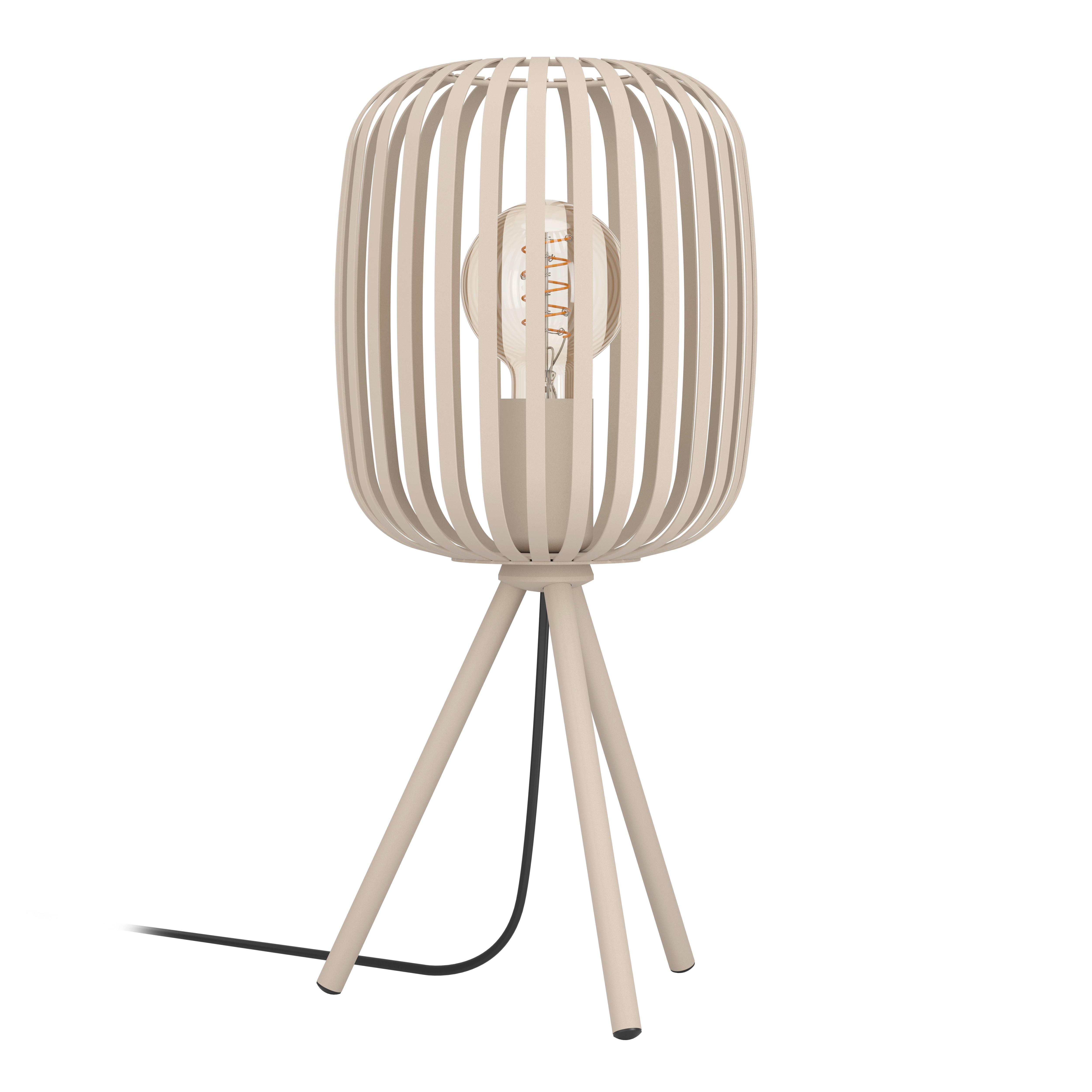 Tischleuchte Romazzina Sandfarben max. 40 Watt - Sandfarben, Design, Metall (20/20/43,5cm) - Eglo