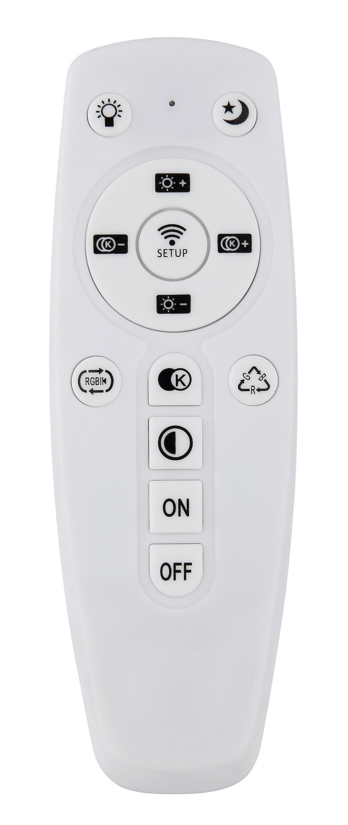 Led Stropna Svjetiljka Janice - bijela/opalna, Design, metal/plastika (49/7cm) - Globo