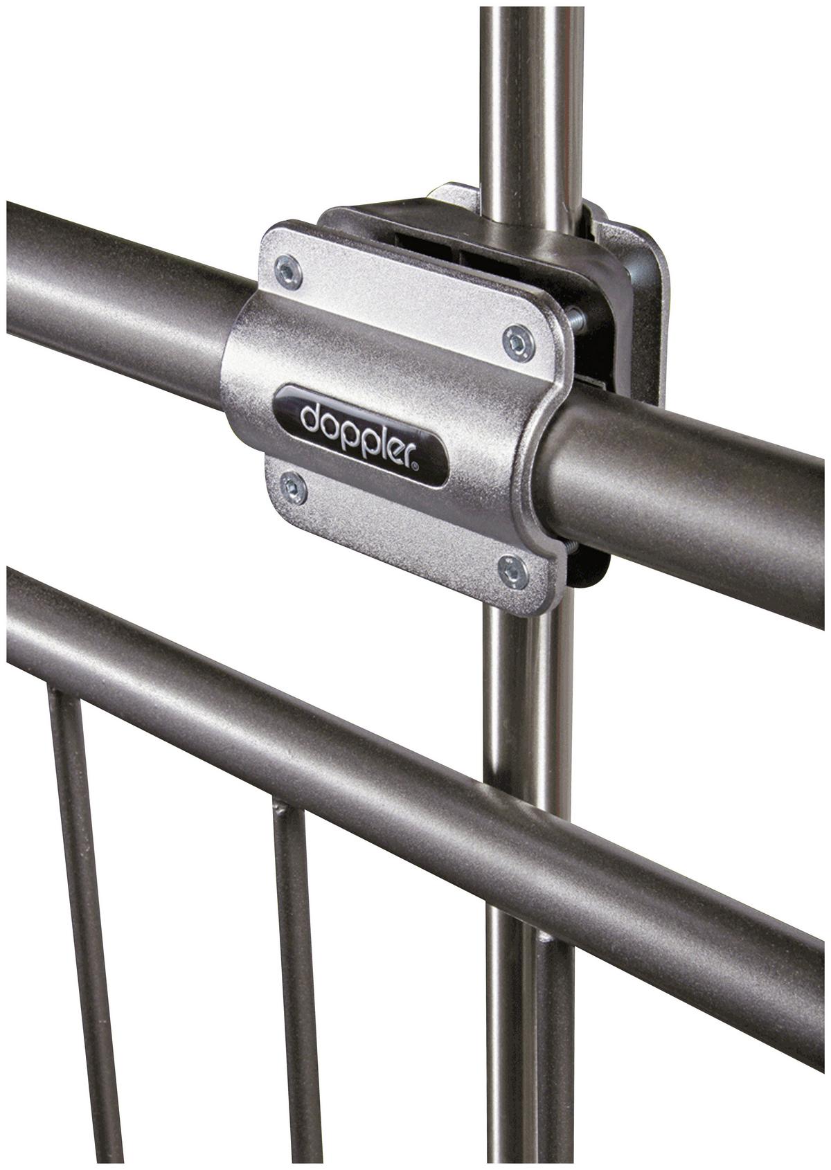 Balkonklammer Befestigungsmaterial Alufarben - Schwarz/Alufarben, Basics, Kunststoff/Metall - Doppler