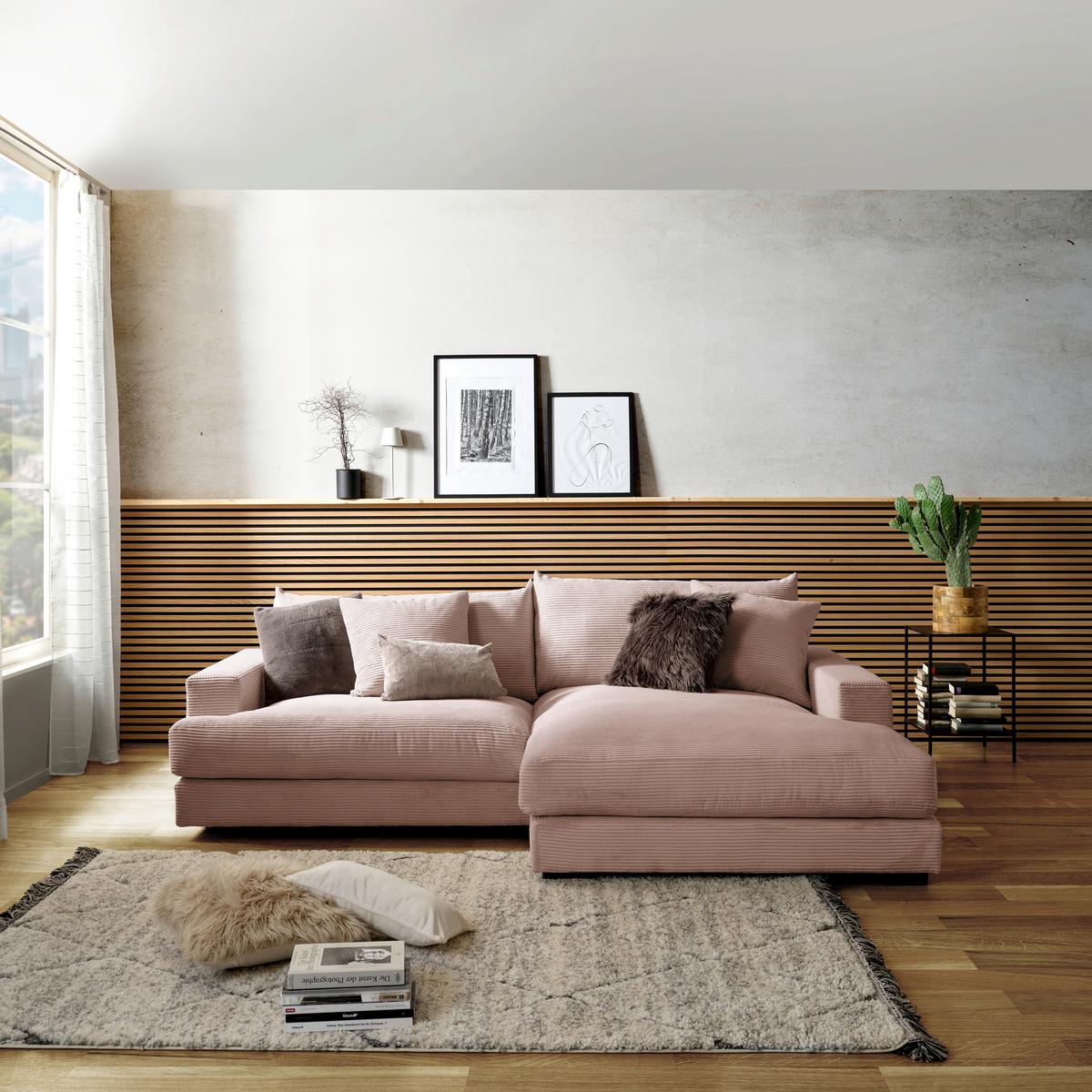 Coltar PELLE - roz, Modern, textil (265/180cm)