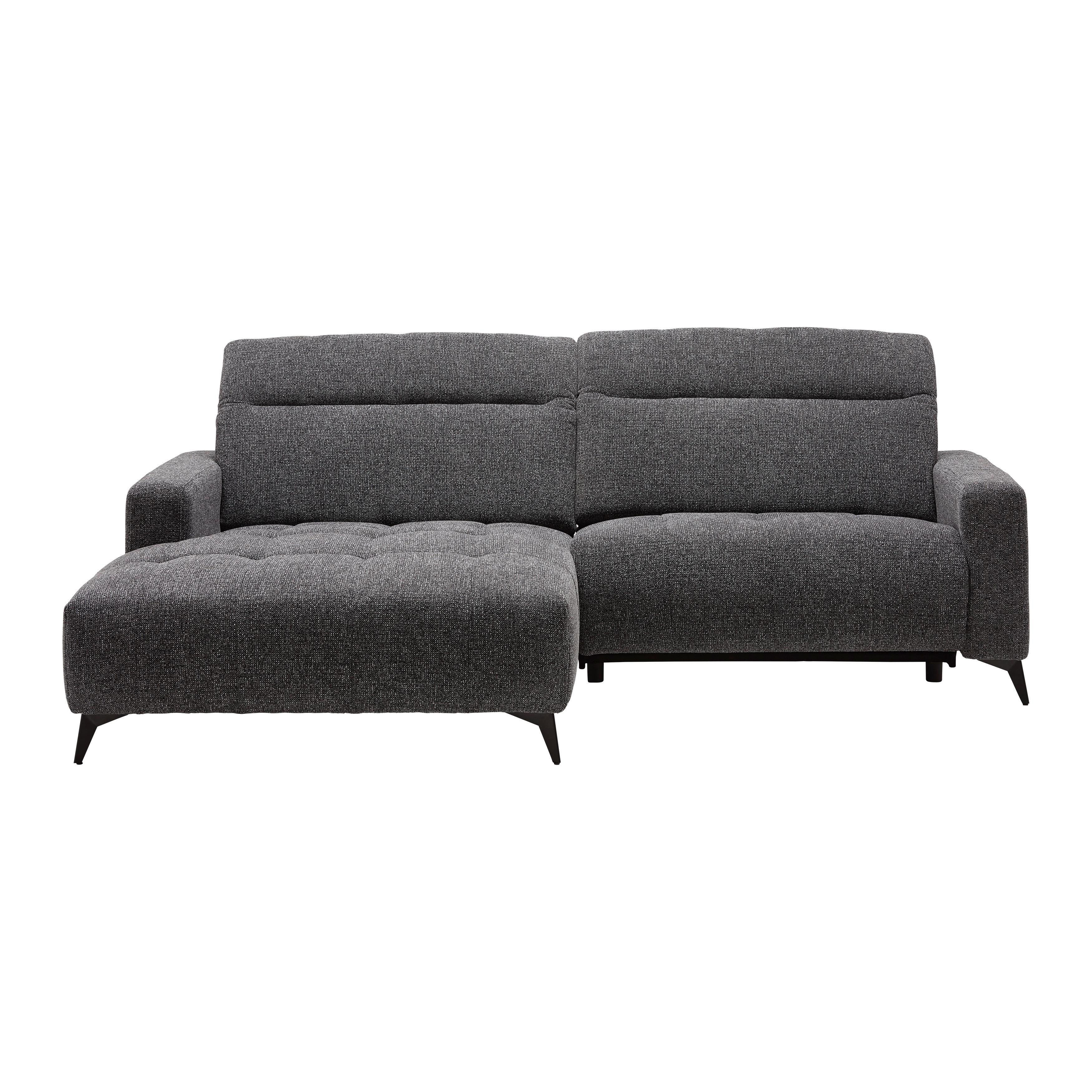 Wohnlandschaft Milano Graphitfarben - Graphitfarben/Schwarz, MODERN, Holz/Textil (127/127/82/105/109.5/ 177cm) - Based