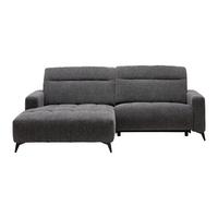 Wohnlandschaft Milano Graphitfarben - Graphitfarben/Schwarz, MODERN, Holz/Textil (127/127/82/105/109.5/ 177cm) - Based