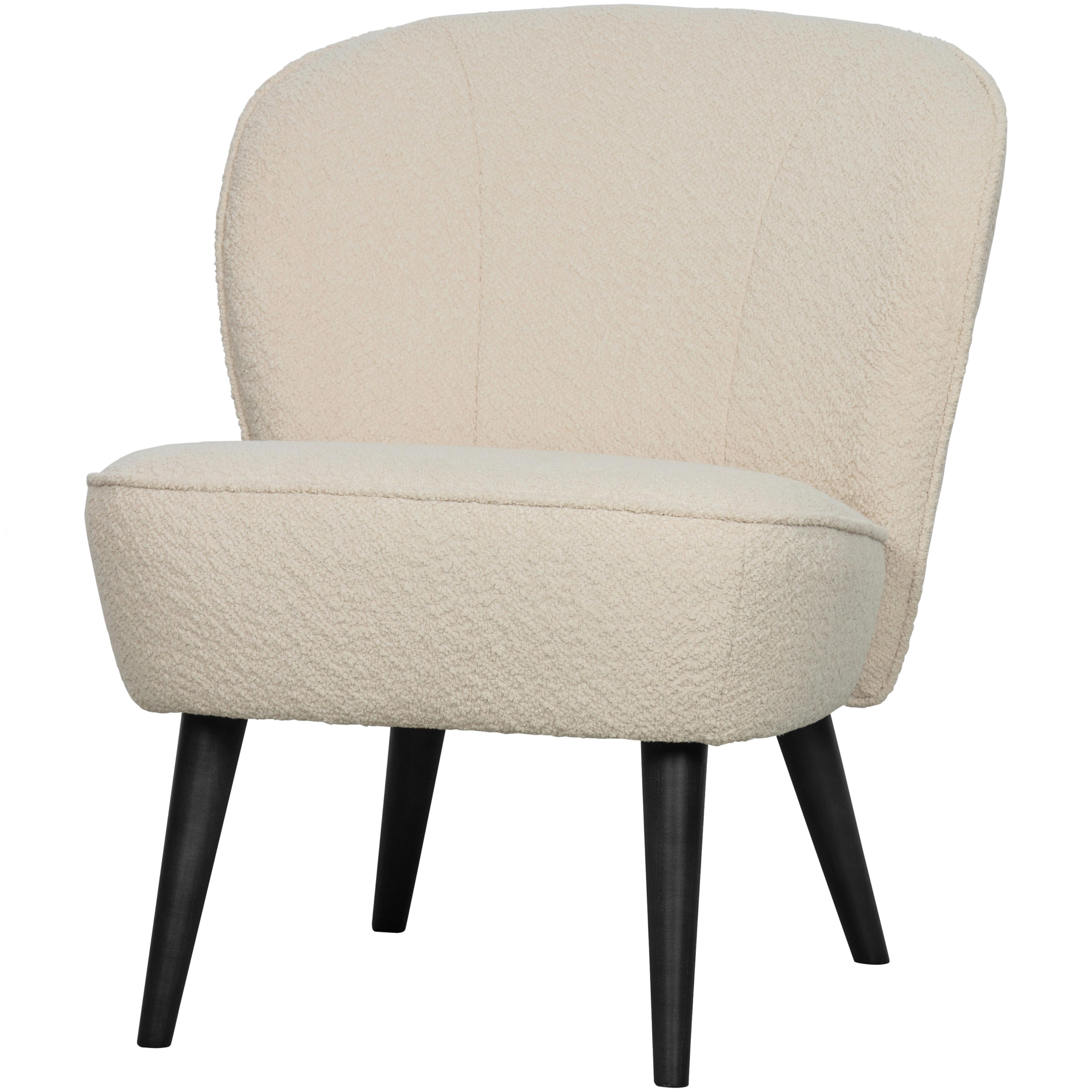 Sessel Sara Creme - Creme/Schwarz, Design, Holz/Textil (59/71/70cm) - Livetastic