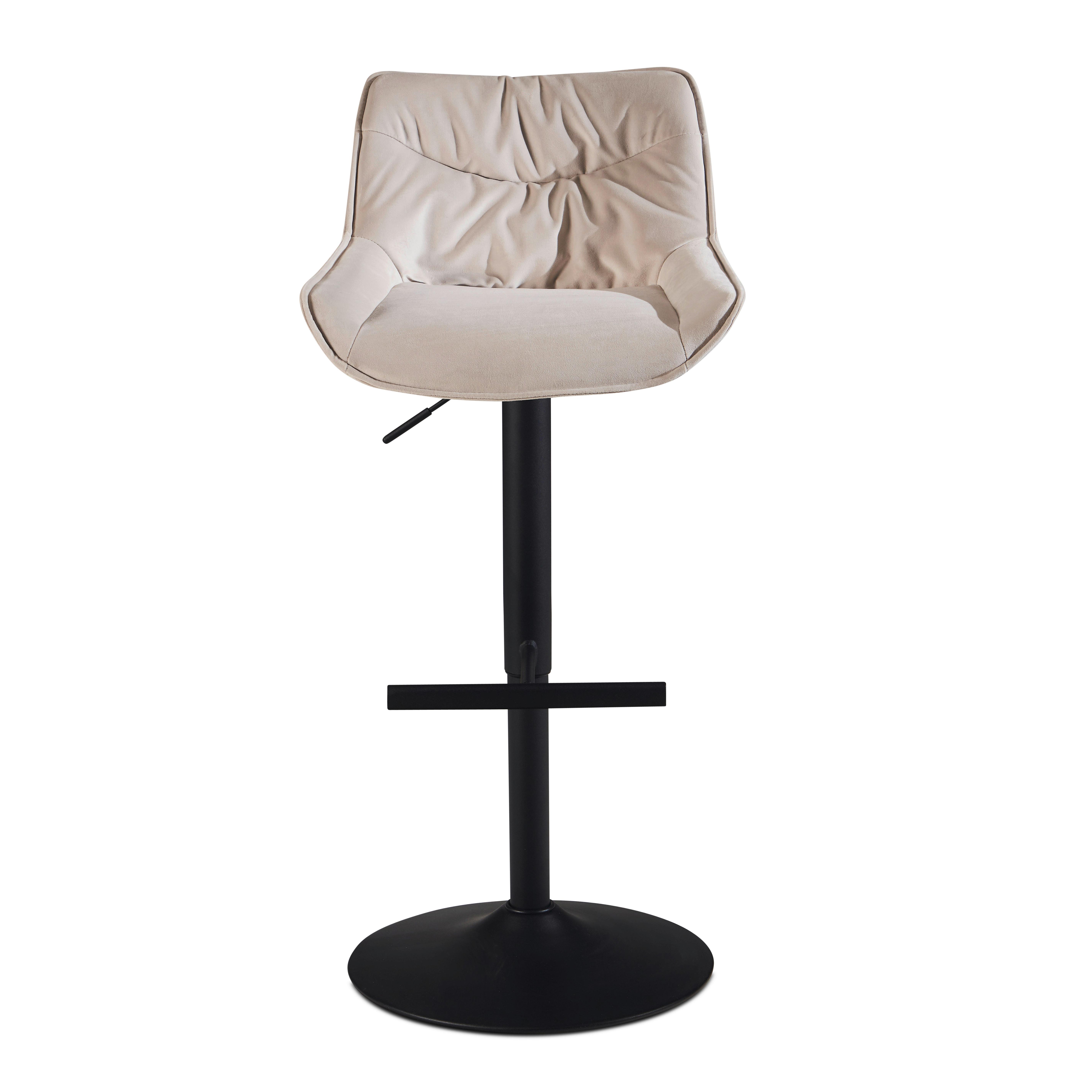 BARHOCKER WL7.004 - Beige/Schwarz, Design, Textil/Metall (45/106/55cm) - MID.YOU
