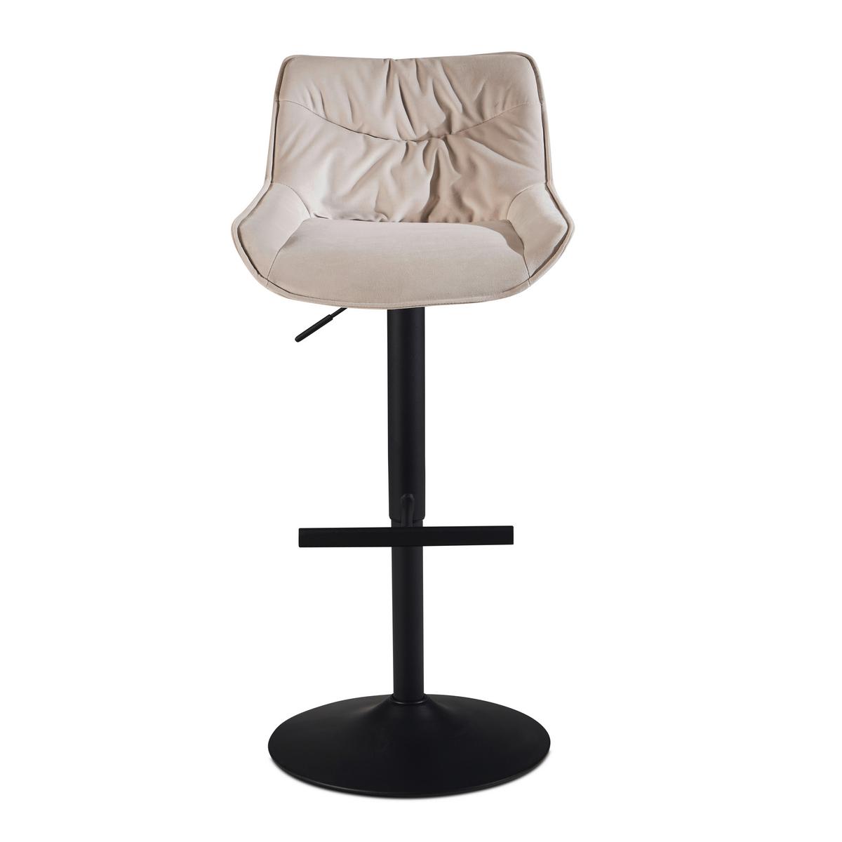 BARHOCKER WL7.004 - Beige/Schwarz, Design, Textil/Metall (45/106/55cm) - MID.YOU