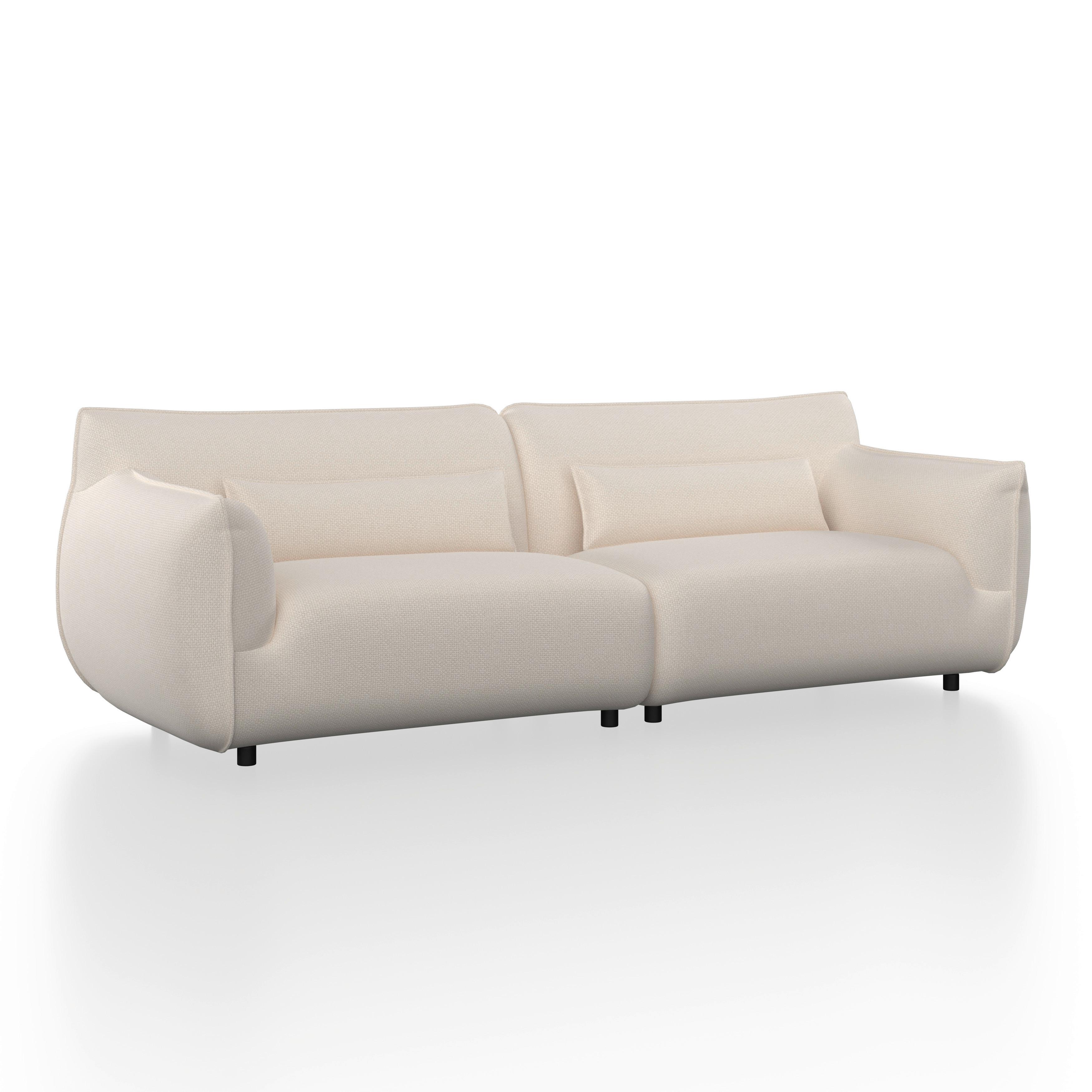 BIG SOFFA CLARA - beige/svart, Modern, metall/trä (284/86/111cm) - Bessagi Home