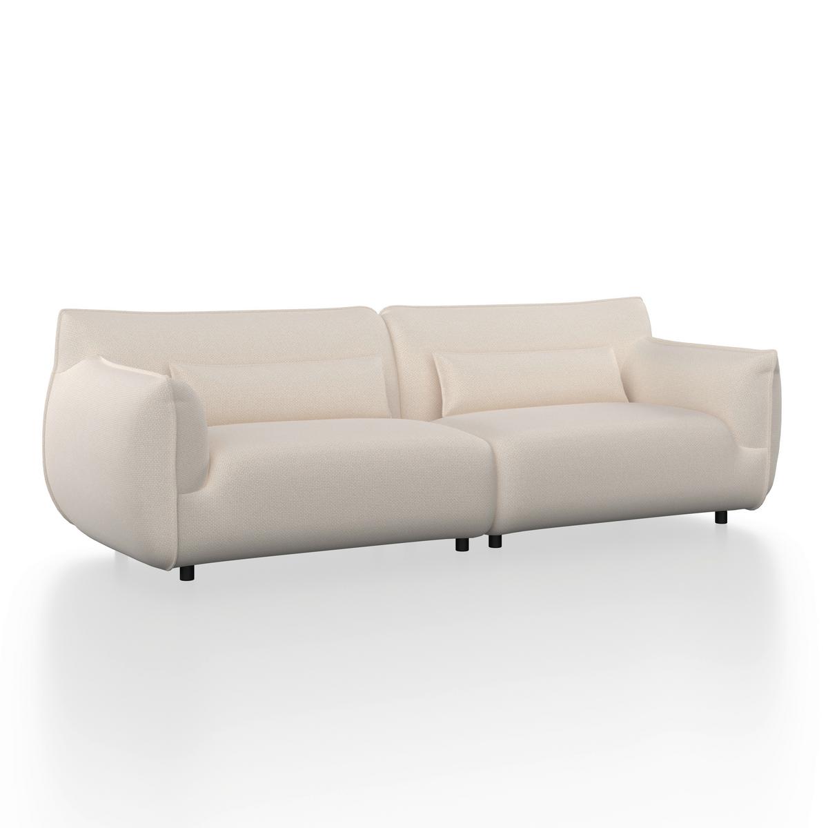 Velika Zofa Clara, Bež - črna/bež, Moderno, kovina/tekstil (284/86/111cm) - Bessagi Home