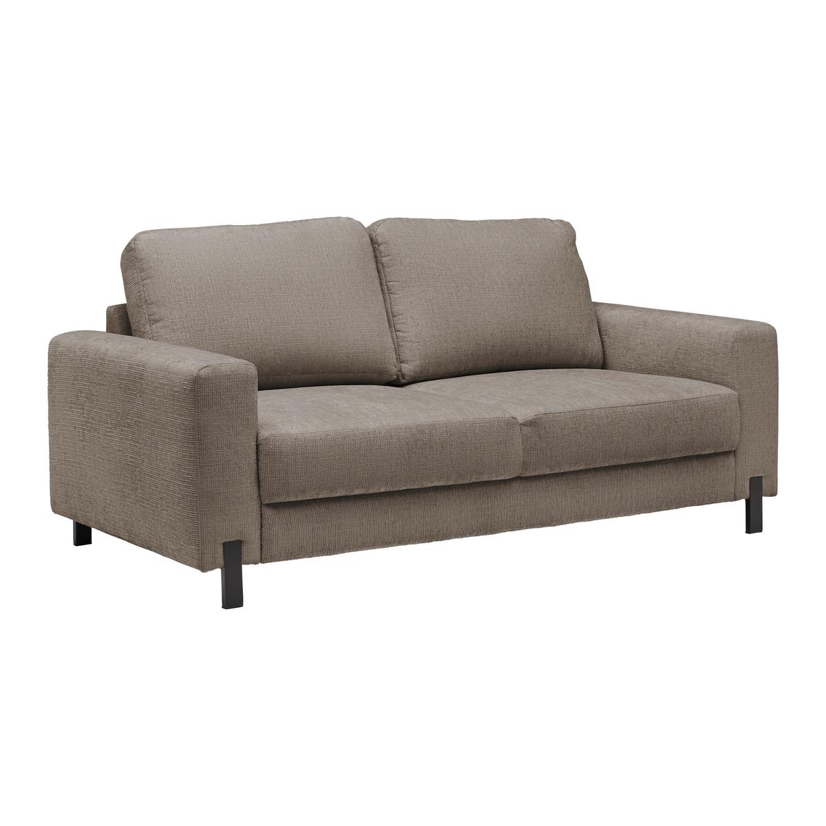 2-Sitzer-Sofa Piega Hellgrau - Hellgrau/Schwarz, MODERN, Textil/Metall (189/66-87/96cm) - Mömax