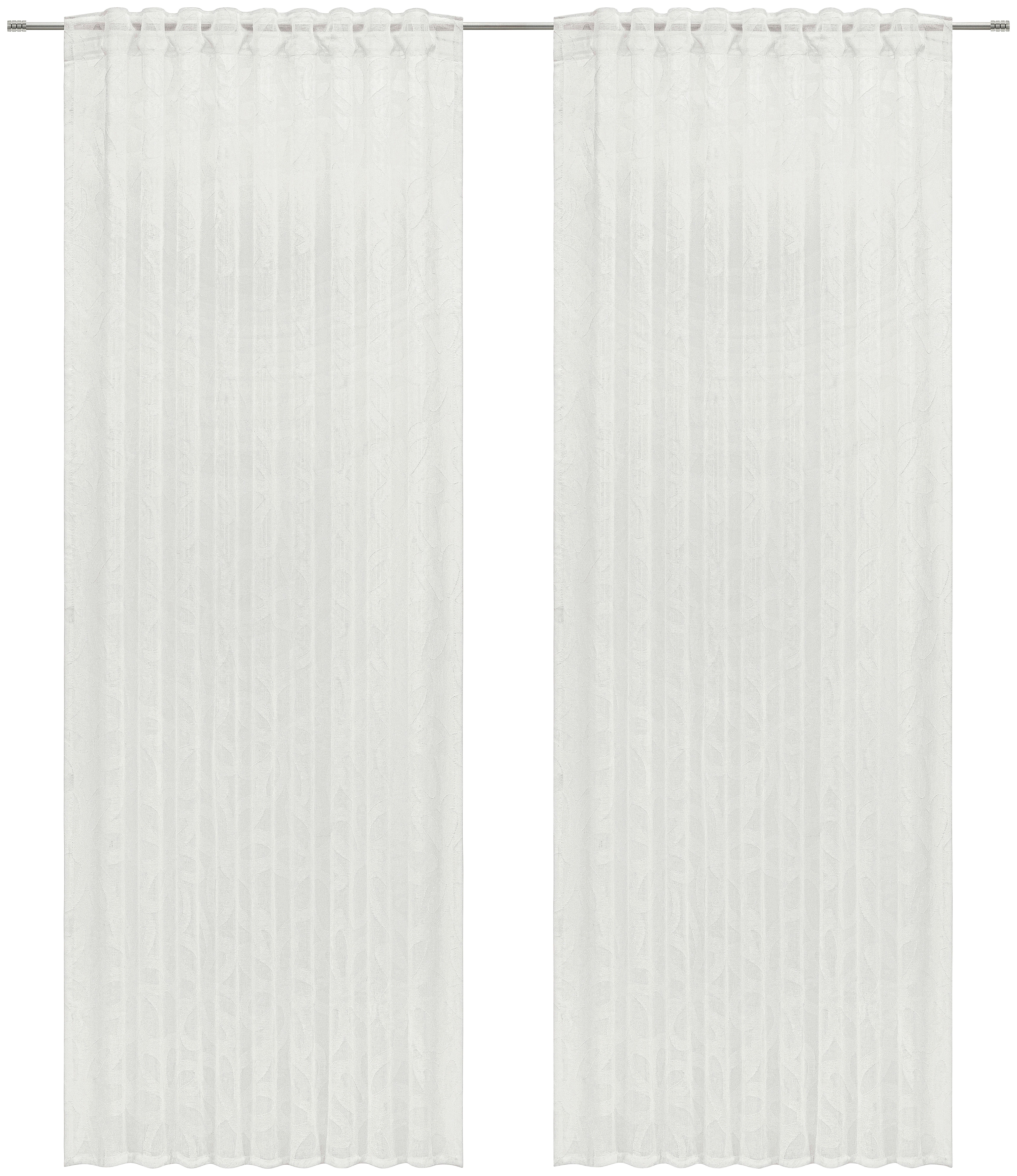 ZASŁONA GOTOWA FLOWER - biały, Basics, tkanina (140/245cm) - Esposa