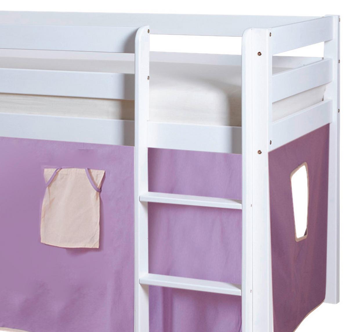 Igralna Postelja Manuel, 90x200, Lila, Tobogan - lila/bela, Natur, les (90/200cm) - MID.YOU