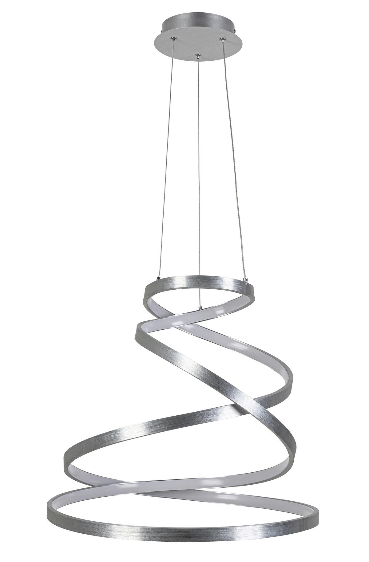 LED-Hängeleuchte Silvi Alufarben max. 40 Watt - Alufarben, MODERN, Kunststoff/Metall (50/120cm) - Mömax