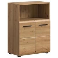 Srednji Ormarić Ice - hrast Artisan/crna, Basics, drvni materijal/plastika (60/80/30cm) - MID.YOU