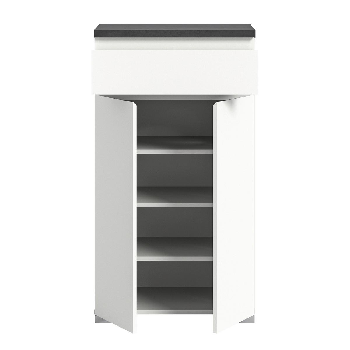 Ormarić Za Cipele Shoelove - bijela/siva, Moderno, drvni materijal (60/109/40cm) - Modern Living