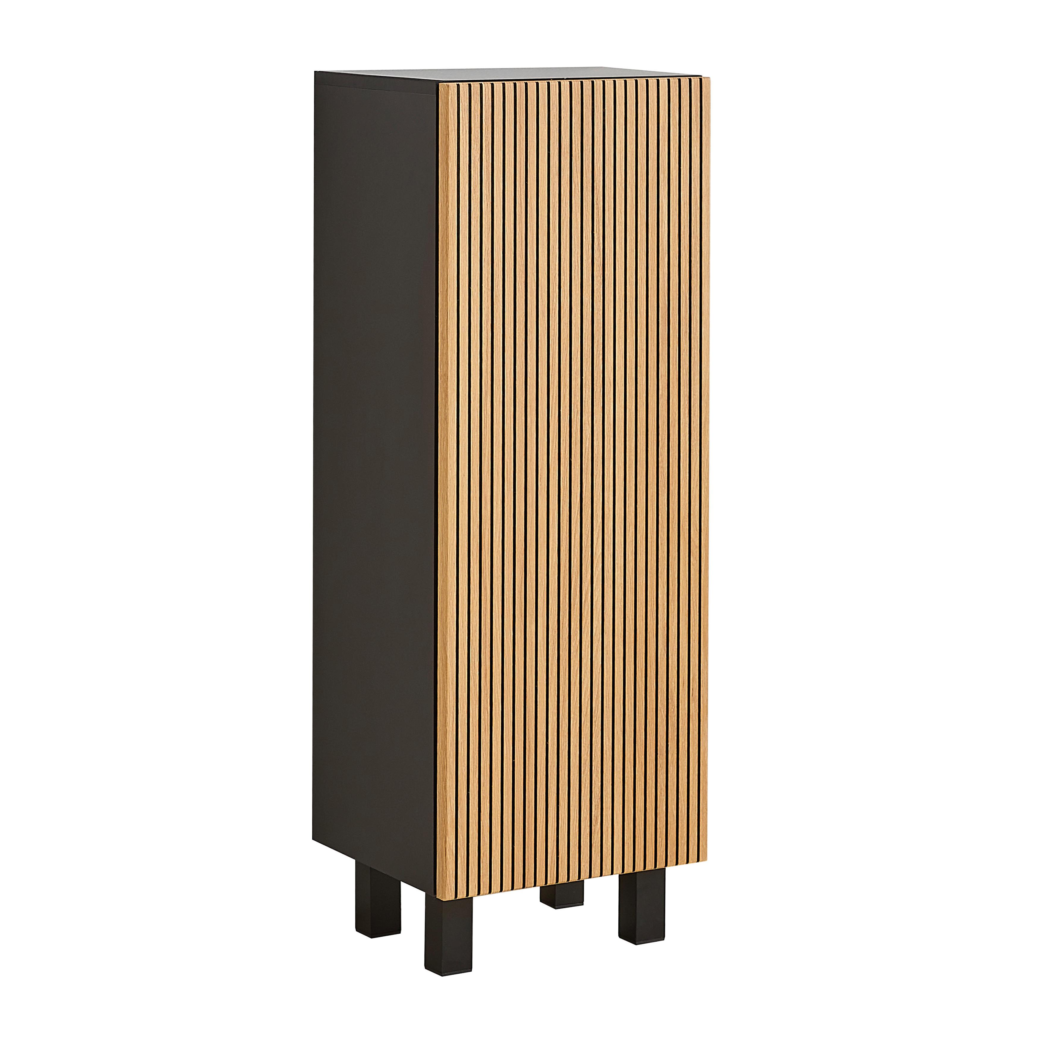 Unterschrank Venezia in Schwarz/Eichefarben - Eichefarben/Schwarz, LIFESTYLE, Holzwerkstoff (35/103/32cm) - Mömax