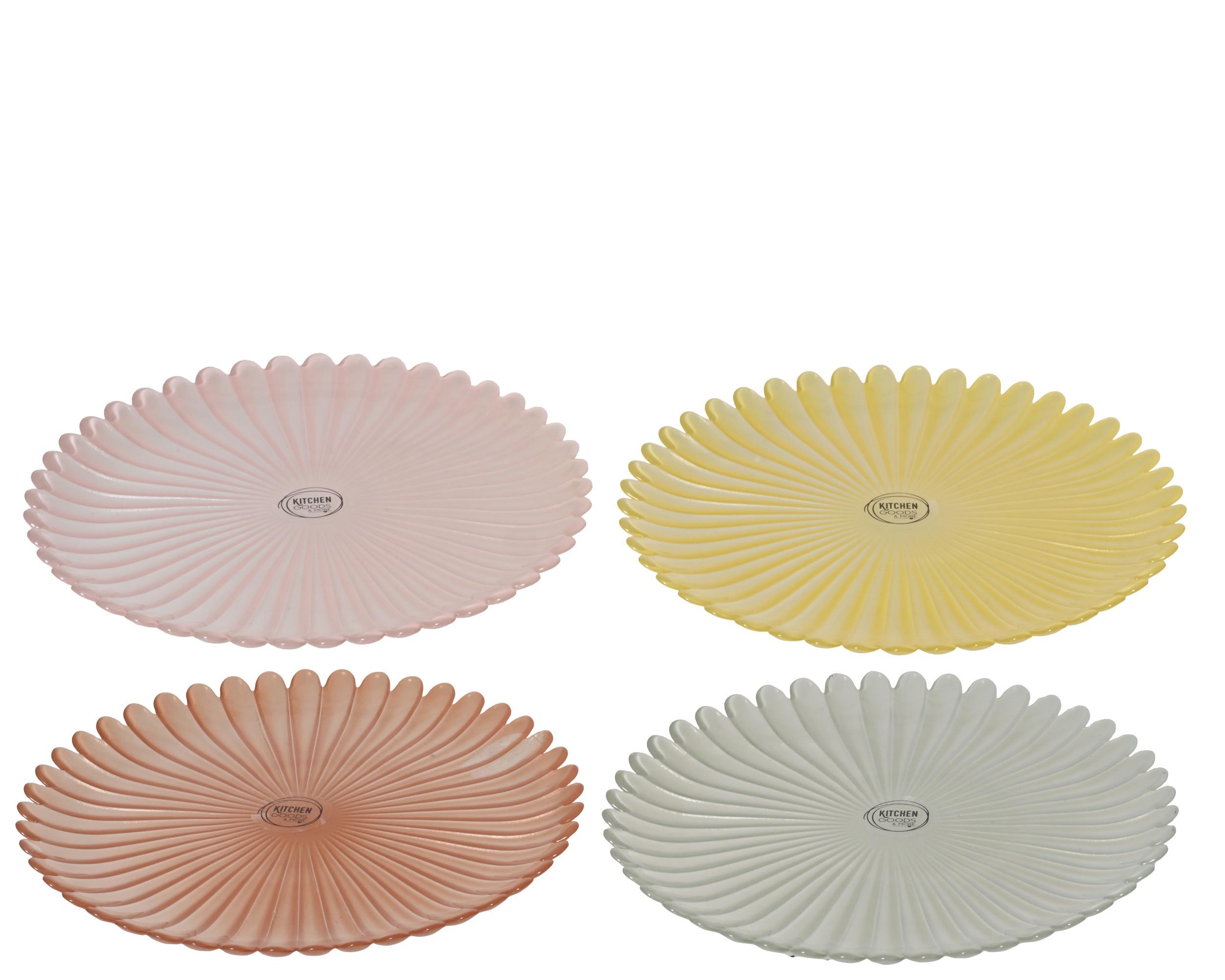 Farfurie pentru desert Colory,  cca. 27x2,3 cm - Basics, sticlă (27/2,3cm)