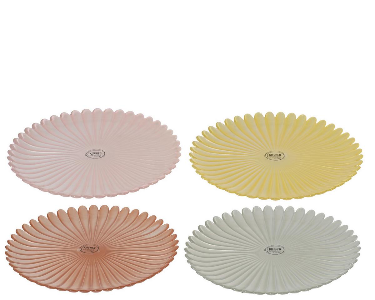 Farfurie pentru desert Colory,  cca. 27x2,3 cm - Basics, sticlă (27/2,3cm)