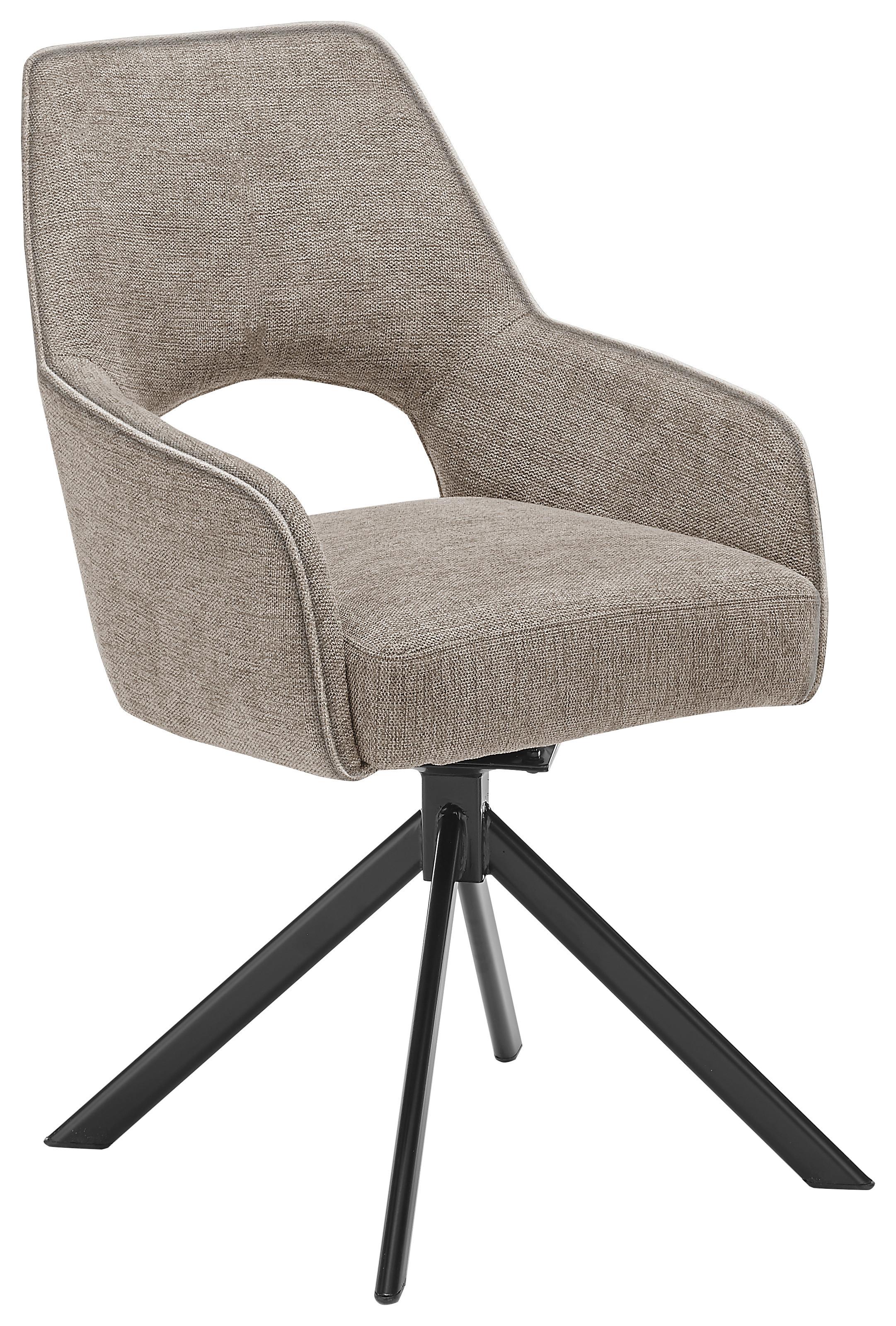 KRZESŁO Z PODŁOKIETNIKAMI WINSTON -MR- - czarny/taupe, Design, metal/tkanina (58/89/62cm) - SetOne by Musterring