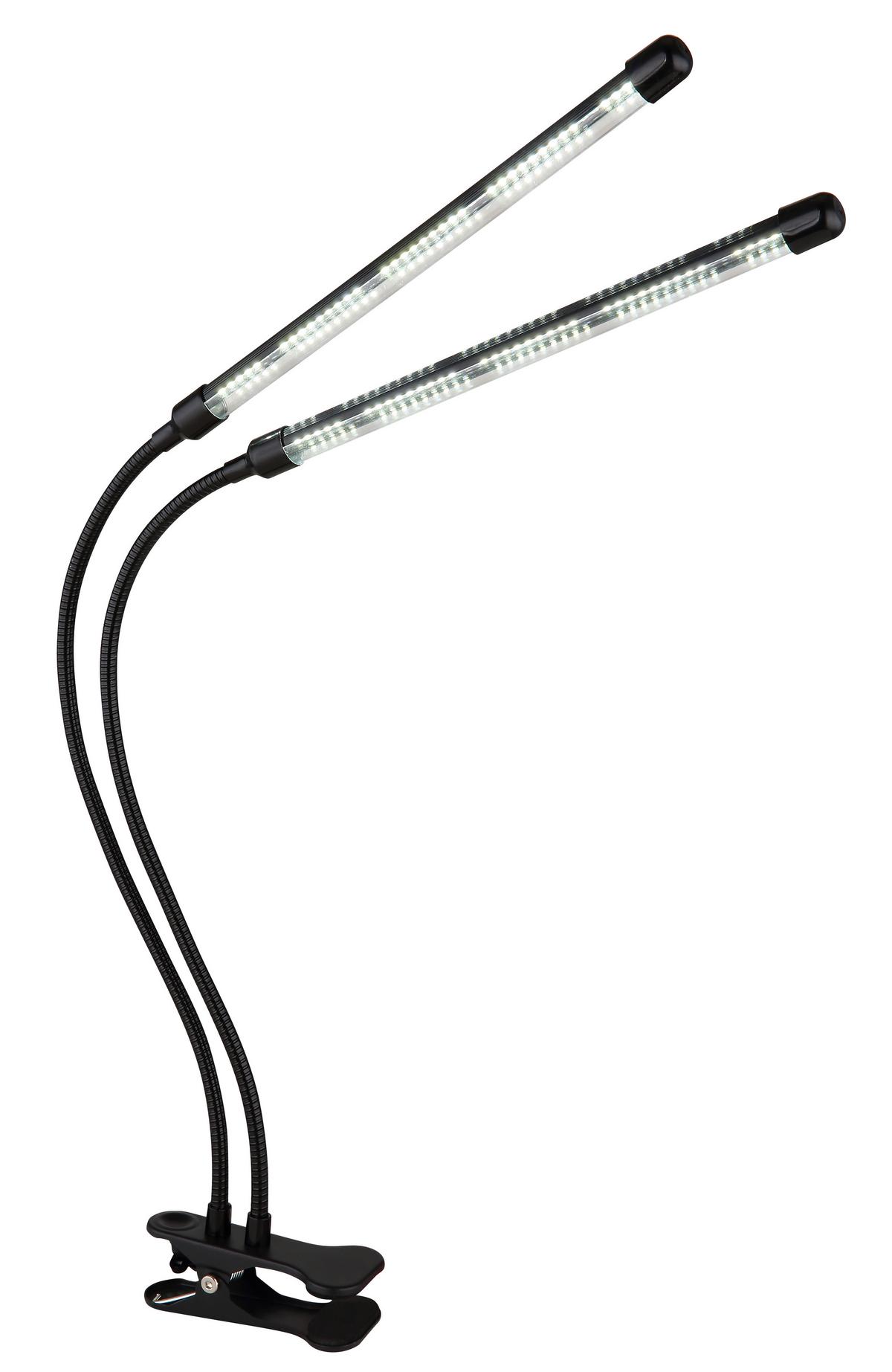 LED-Klemmleuchte Treena Schwarz max. 0,11 Watt - Transparent/Schwarz, KONVENTIONELL, Kunststoff (45/41/47cm) - Globo