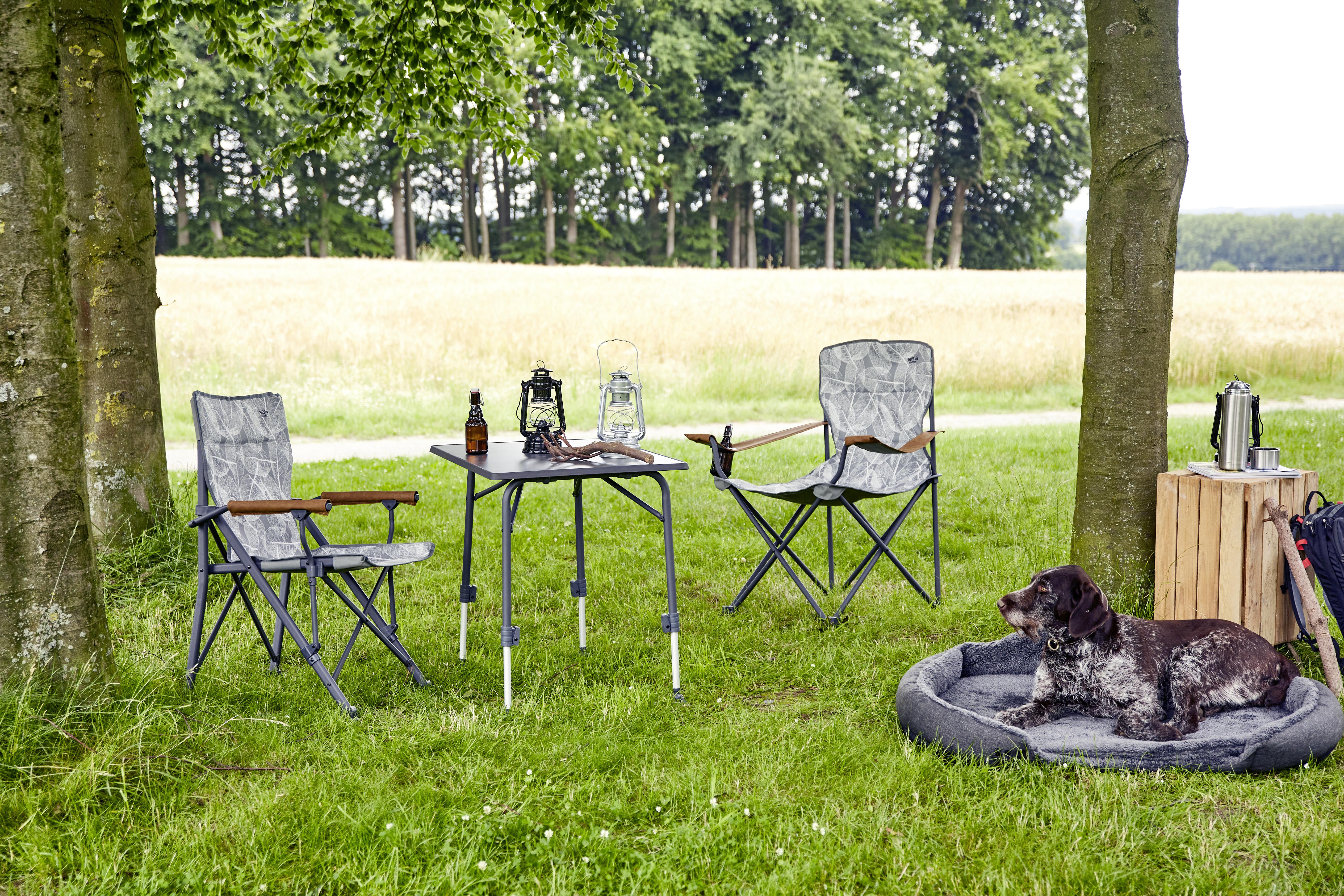 Campingsessel Klappbar M51745 mit Tragetasche - Anthrazit/Braun, KONVENTIONELL, Textil/Metall (73/55/99cm) - Siena Garden
