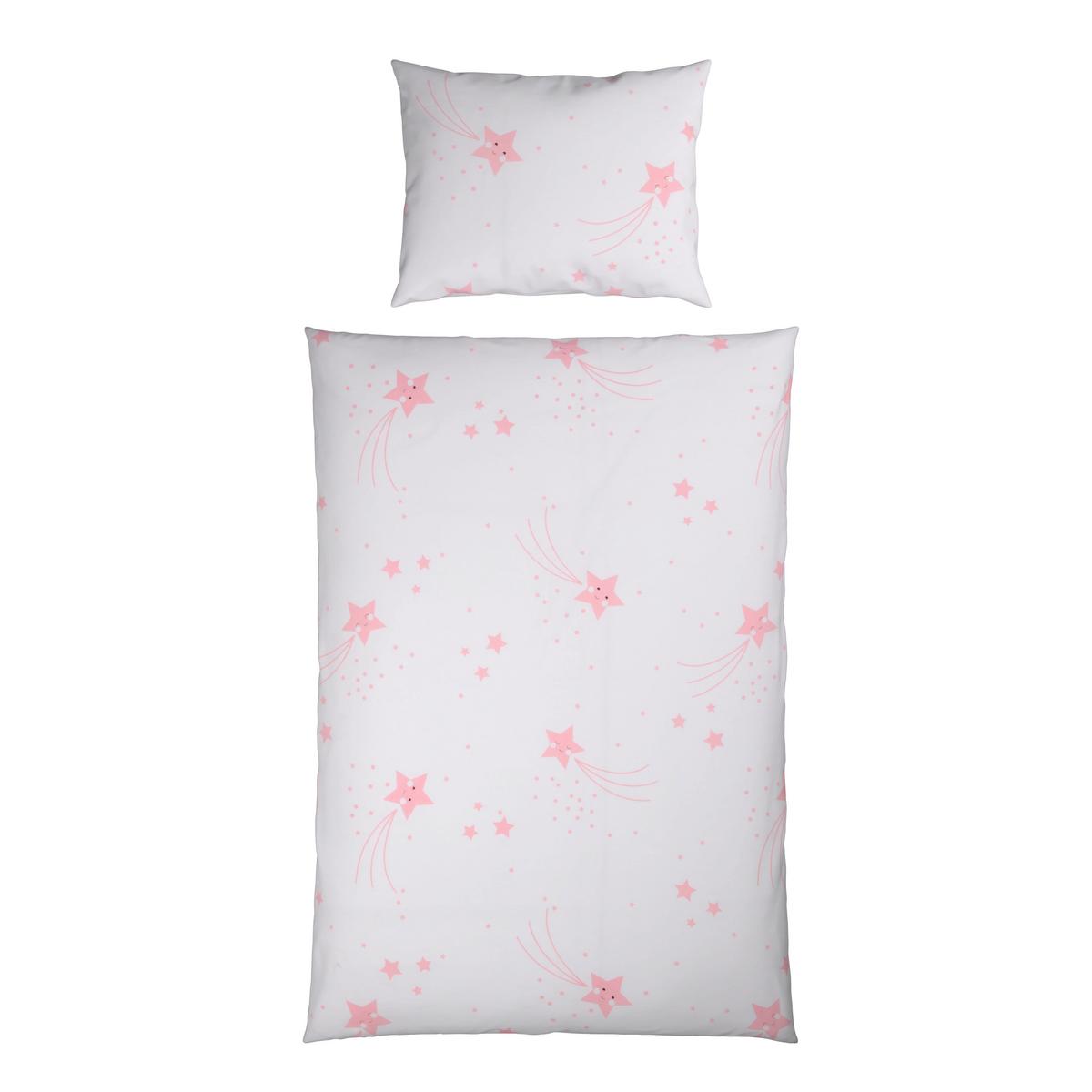 POŚCIEL NIEMOWLĘCA STERNENSCHWEIF - różowy/biały, Basics, tkanina (100/135cm) - My Baby Lou