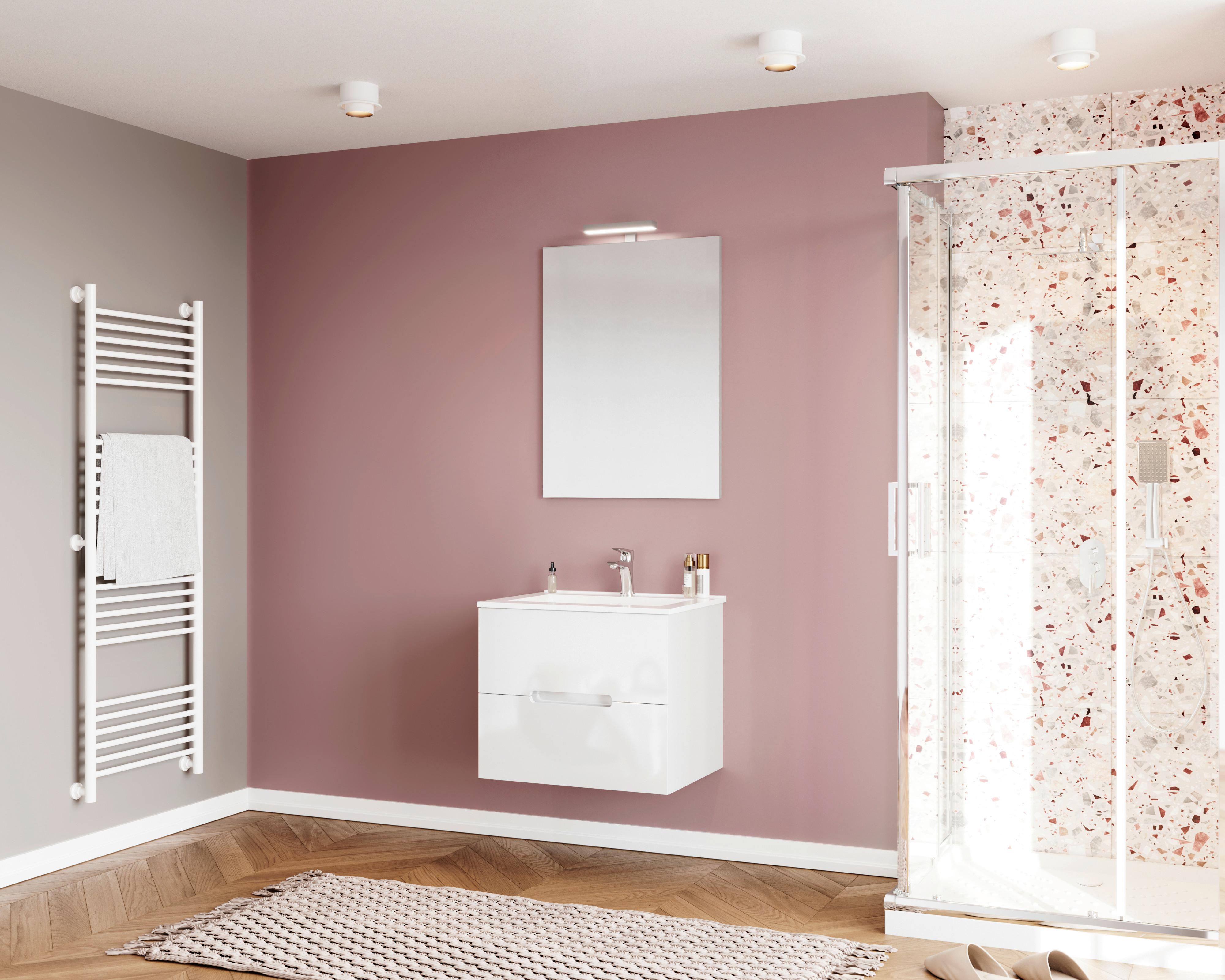 MASCĂ PENTRU LAVOAR IRIS - alb lucios intens/antracit, Modern, material pe bază de lemn (60/51/46cm)