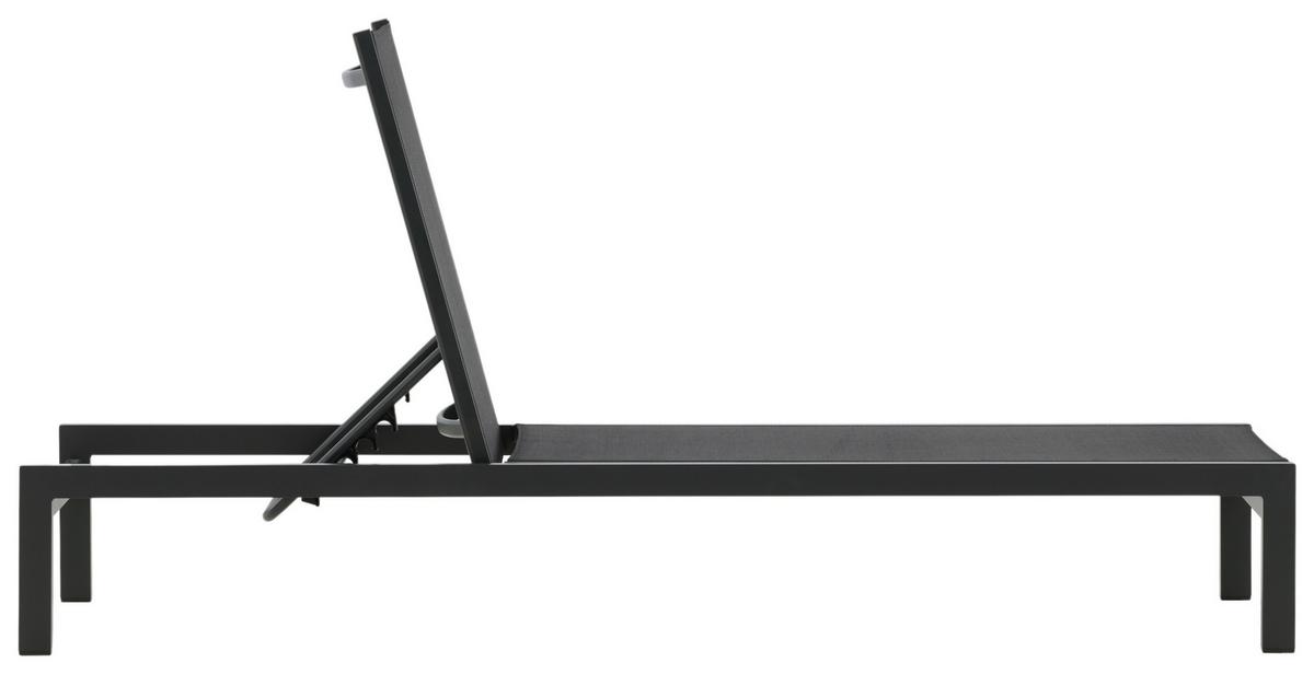 Sonnenliege Copacabana ca. 60x30x195 cm Schwarz - Schwarz, KONVENTIONELL, Metall (60/30/195cm) - Gardenson
