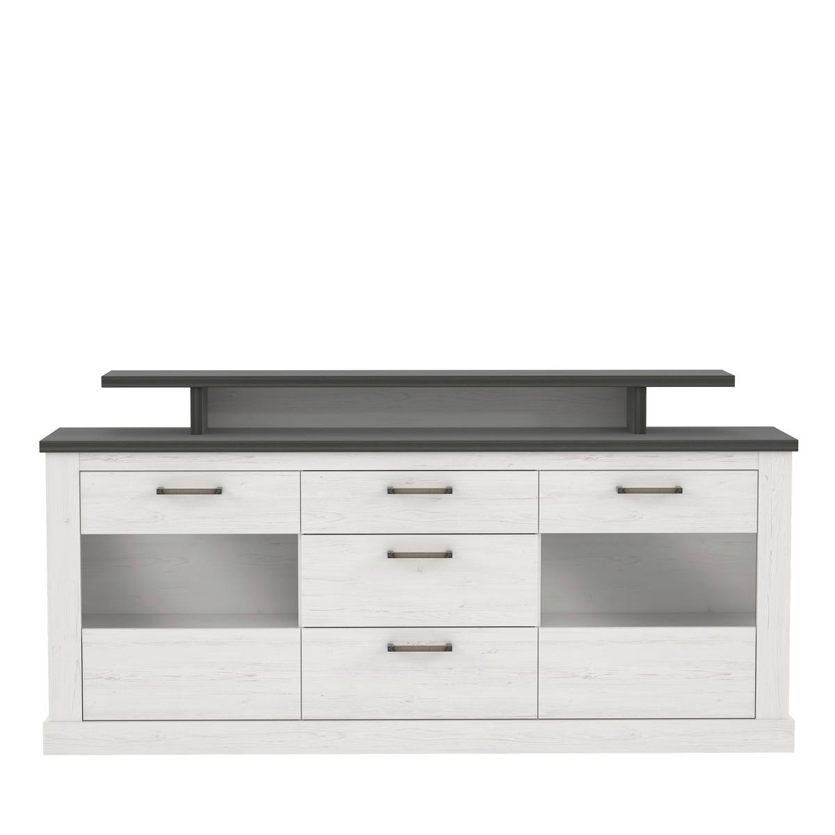 Comodă înaltă Montreal - culoare coconar, Konventionell, sticlă/material pe bază de lemn (205,4/103/41,4cm) - Premium Living