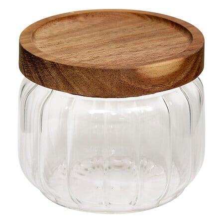 Staklenka Za Zalihe 300ml Harmony - boje bagrema/prozirno, Basics, staklo/drvo (9/8,5cm)