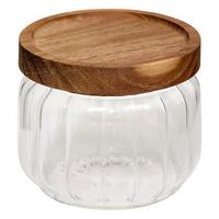 Staklenka Za Zalihe 300ml Harmony - boje bagrema/prozirno, Basics, staklo/drvo (9/8,5cm)