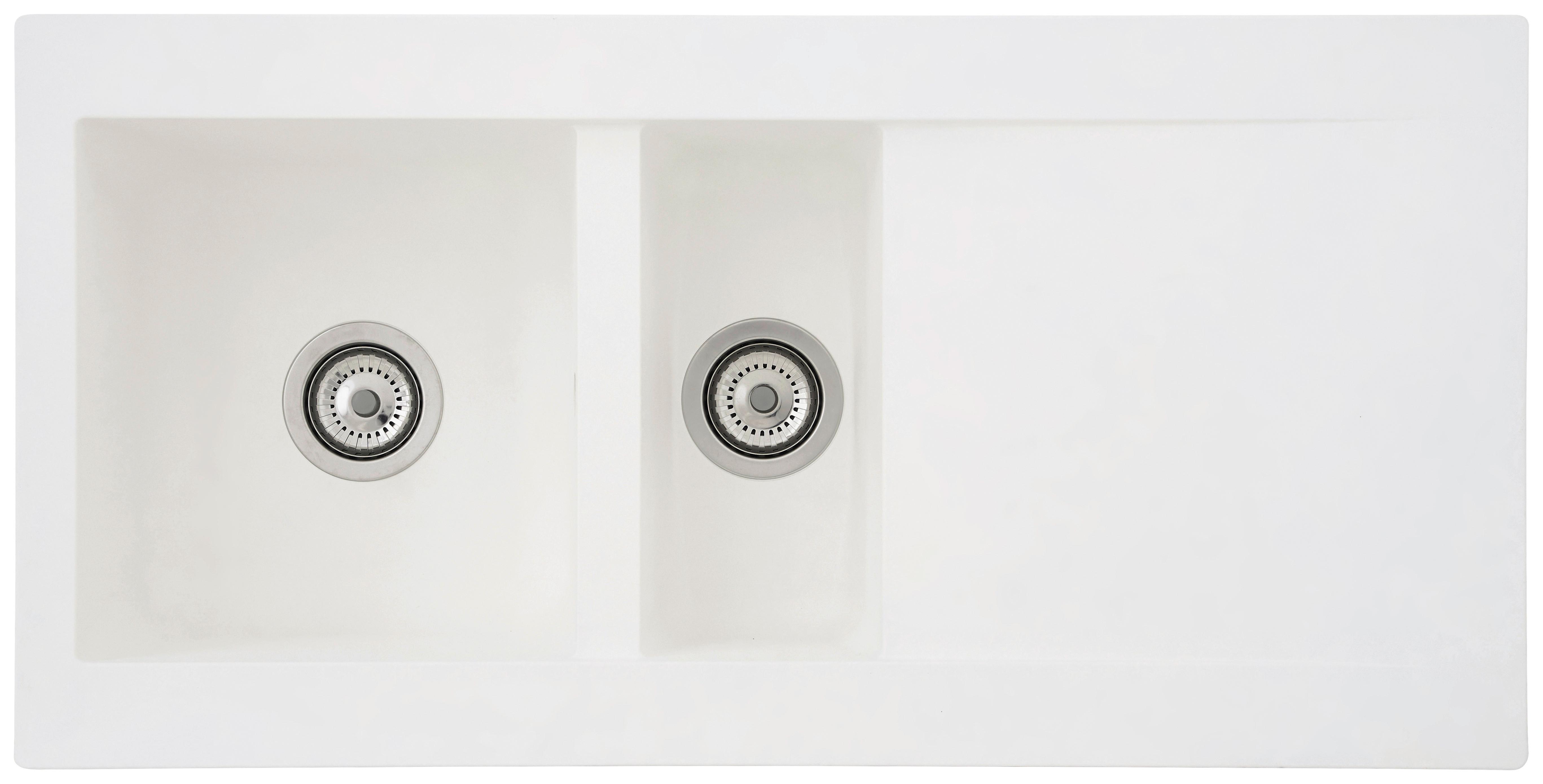 Einbauspüle Denver ca. 100x20x50 cm Weiß - Weiß, Trend, Glas/Kunststoff (100/20/50cm) - Respekta