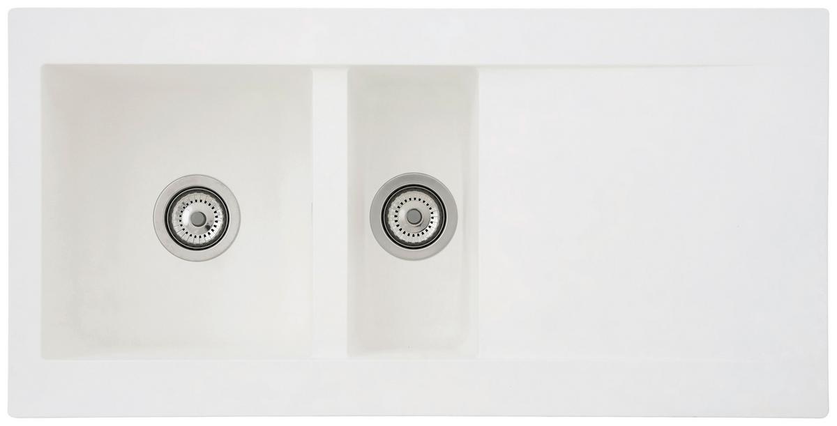 Einbauspüle Denver ca. 100x20x50 cm Weiß - Weiß, Trend, Glas/Kunststoff (100/20/50cm) - Respekta